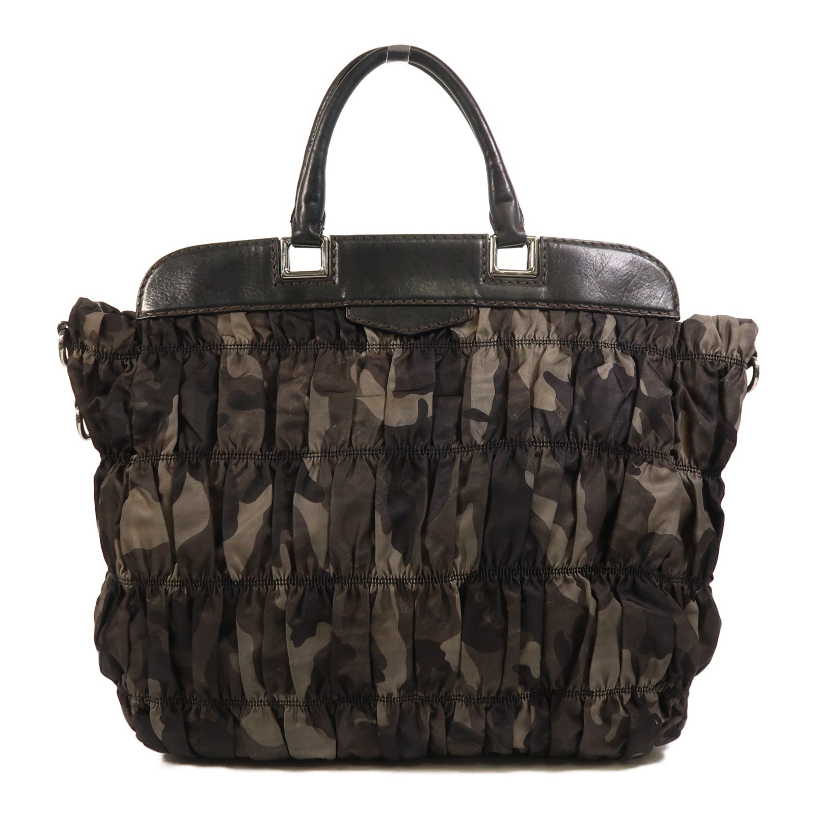 PRADA 尼龍2 Way Shoulder銀扣手挽肩背兩用袋