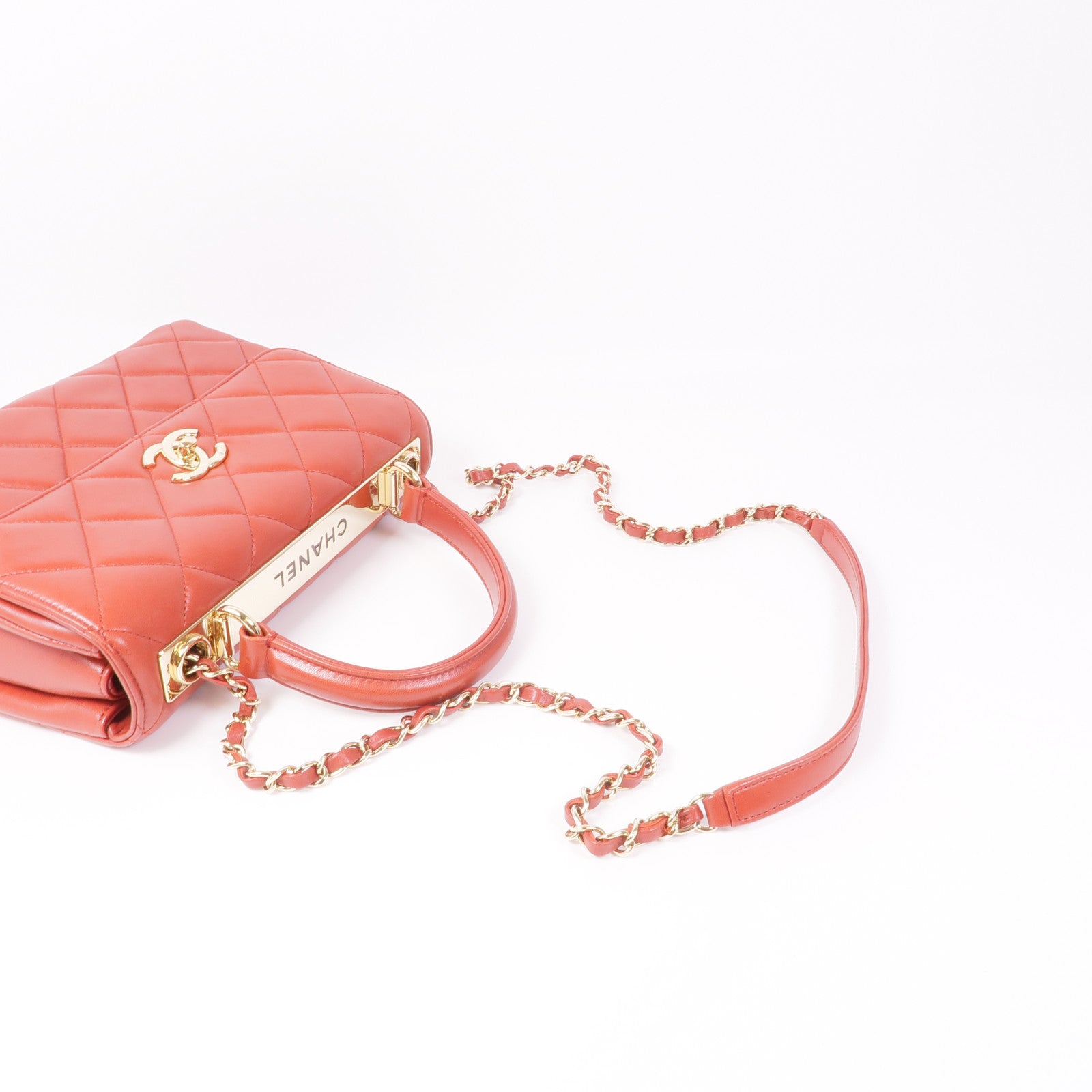 CHANEL 羊皮皮革Trendy CC金扣手挽肩背兩用袋