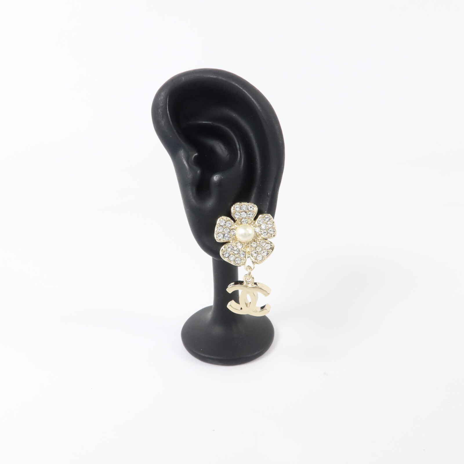 CHANEL 金屬/水晶Pierced Earring耳環