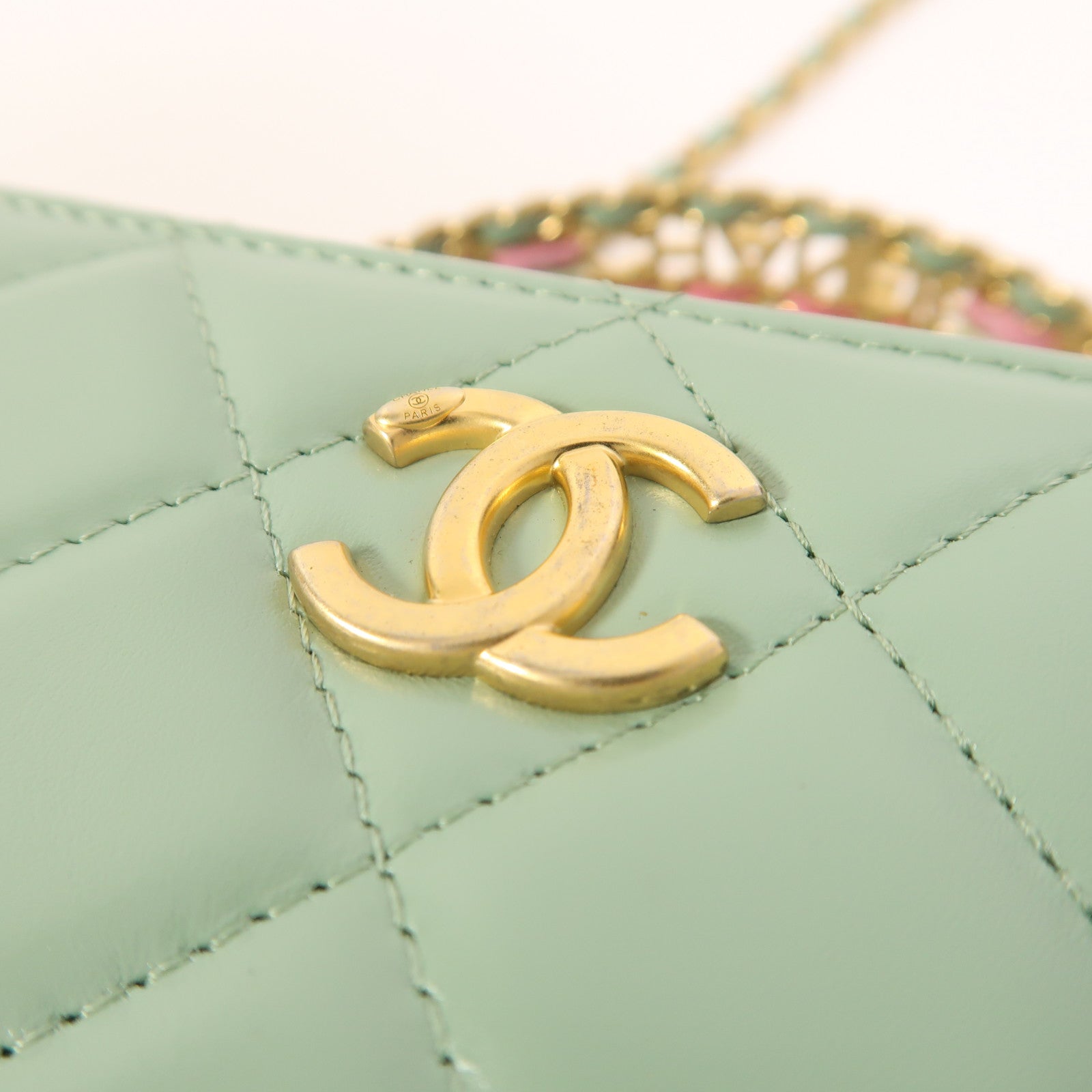 CHANEL 牛皮皮革Vanity Case金扣手挽肩背兩用袋