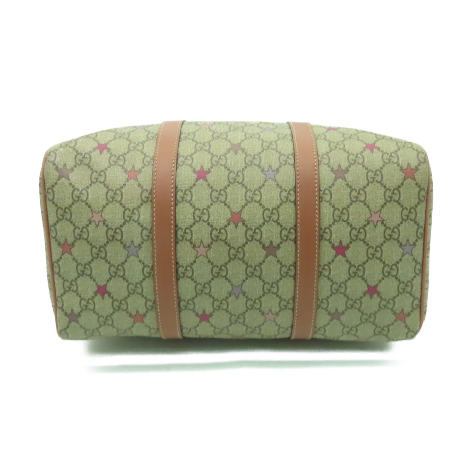GUCCI 【清倉大減價】塗層帆布Handbag金扣手挽袋棕色/粉紅色