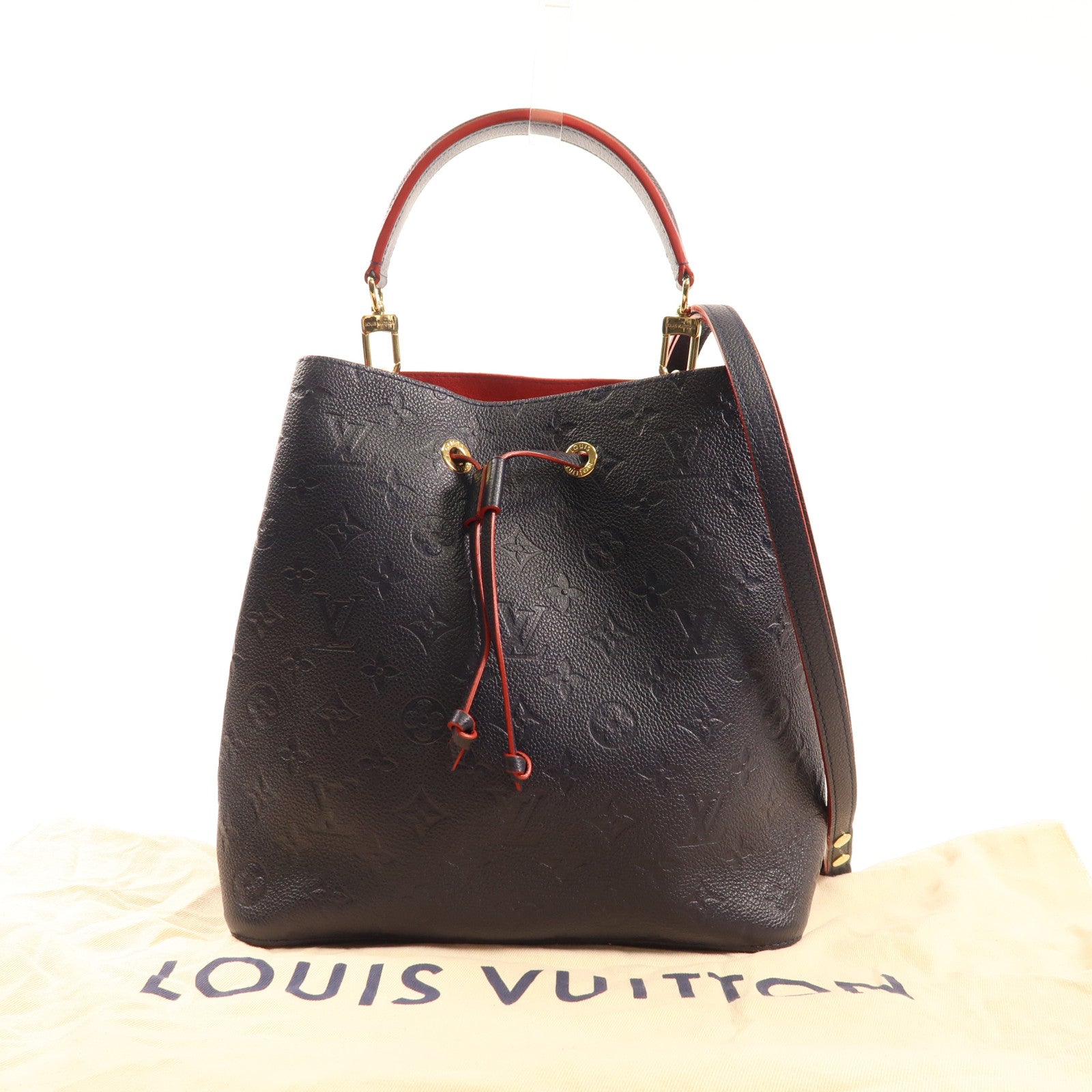 LOUIS VUITTON Monogram Empreinte Neo Noe MM金扣手挽肩背兩用袋