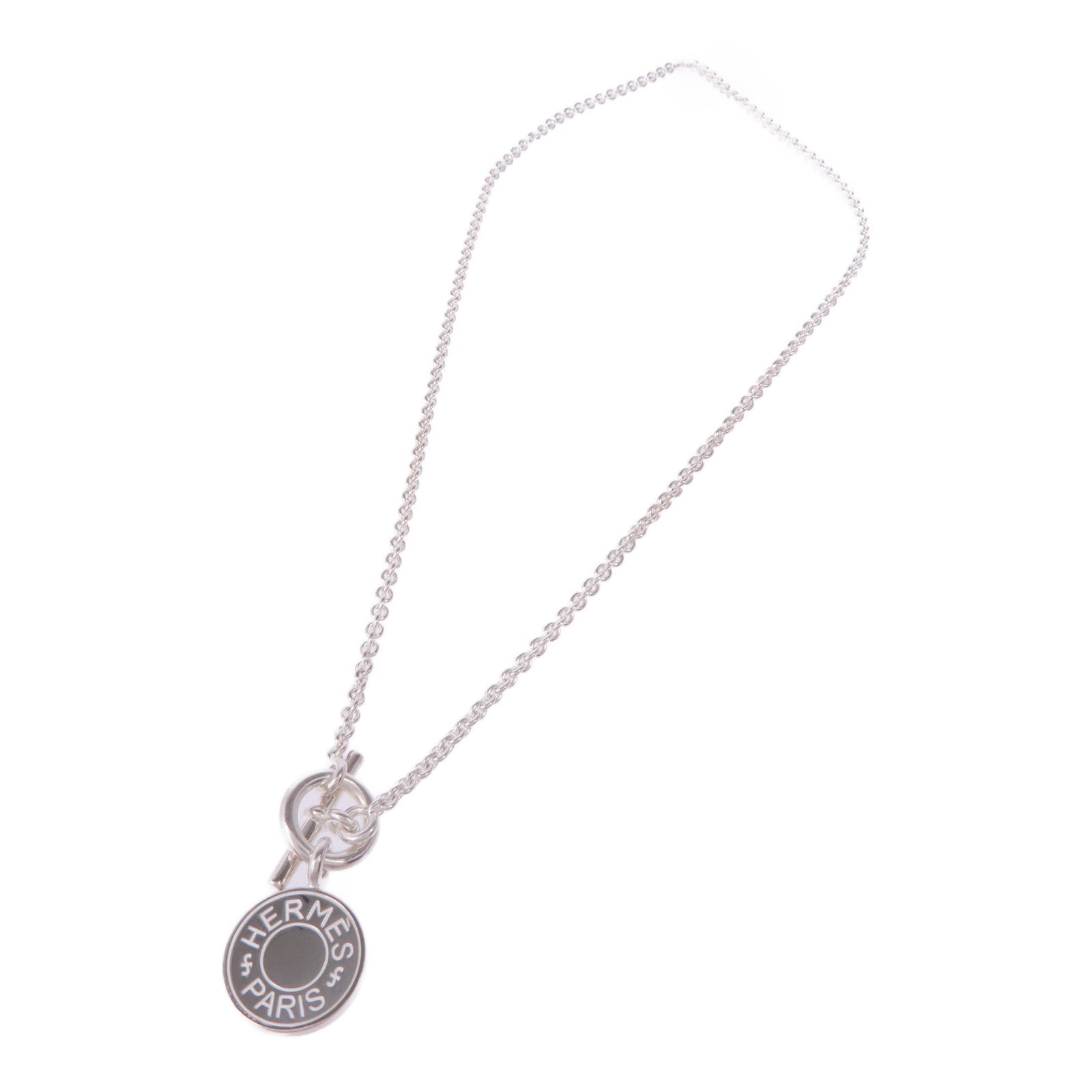 HERMES 925純銀Amulettes Hermès Ex-Libris Pendant項鍊