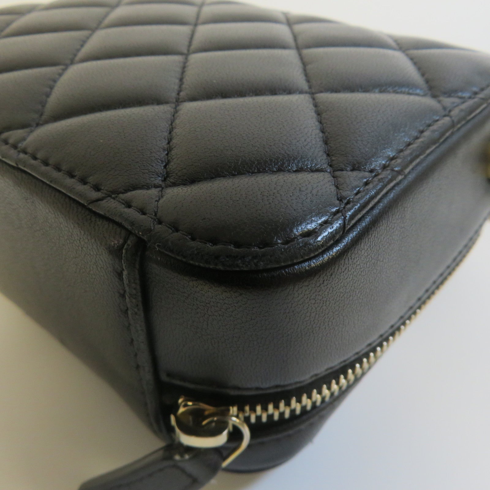 CHANEL 【激減優惠】菱格羊皮皮革Chain Shoulder金扣鏈帶肩背袋黑色