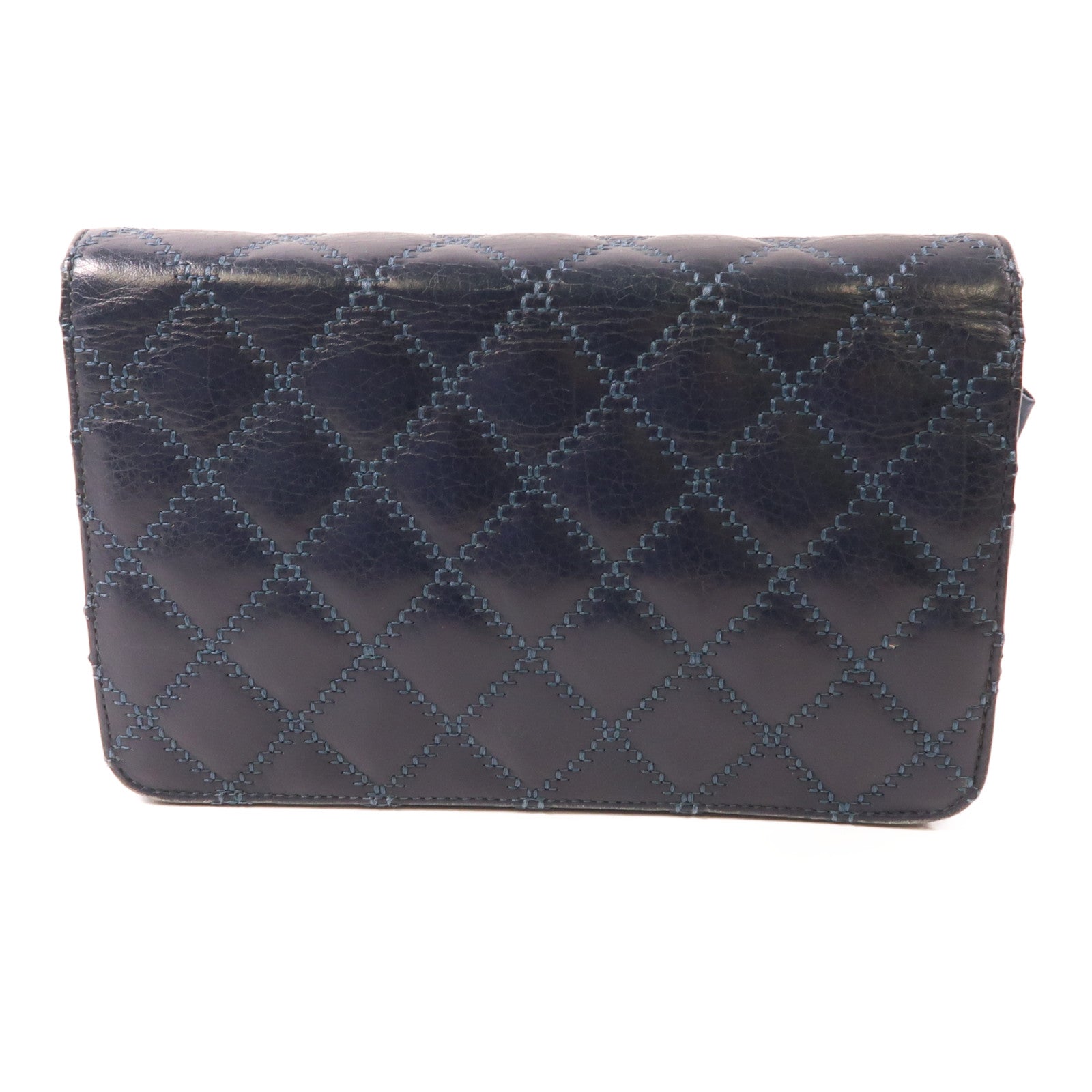 CHANEL 牛皮皮革WOC Wallet On Chain銀扣鏈帶肩背袋