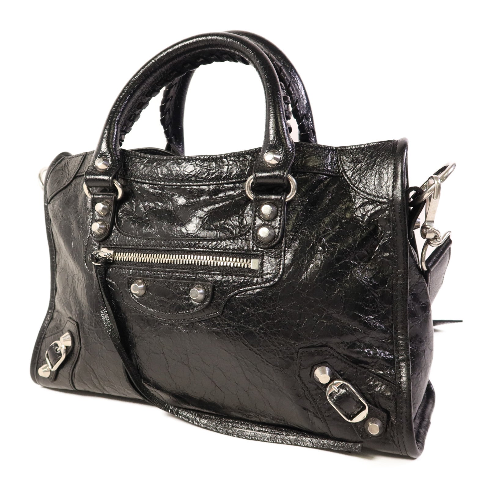 BALENCIAGA 羊皮皮革Le City Small Bag銀扣手挽肩背兩用袋