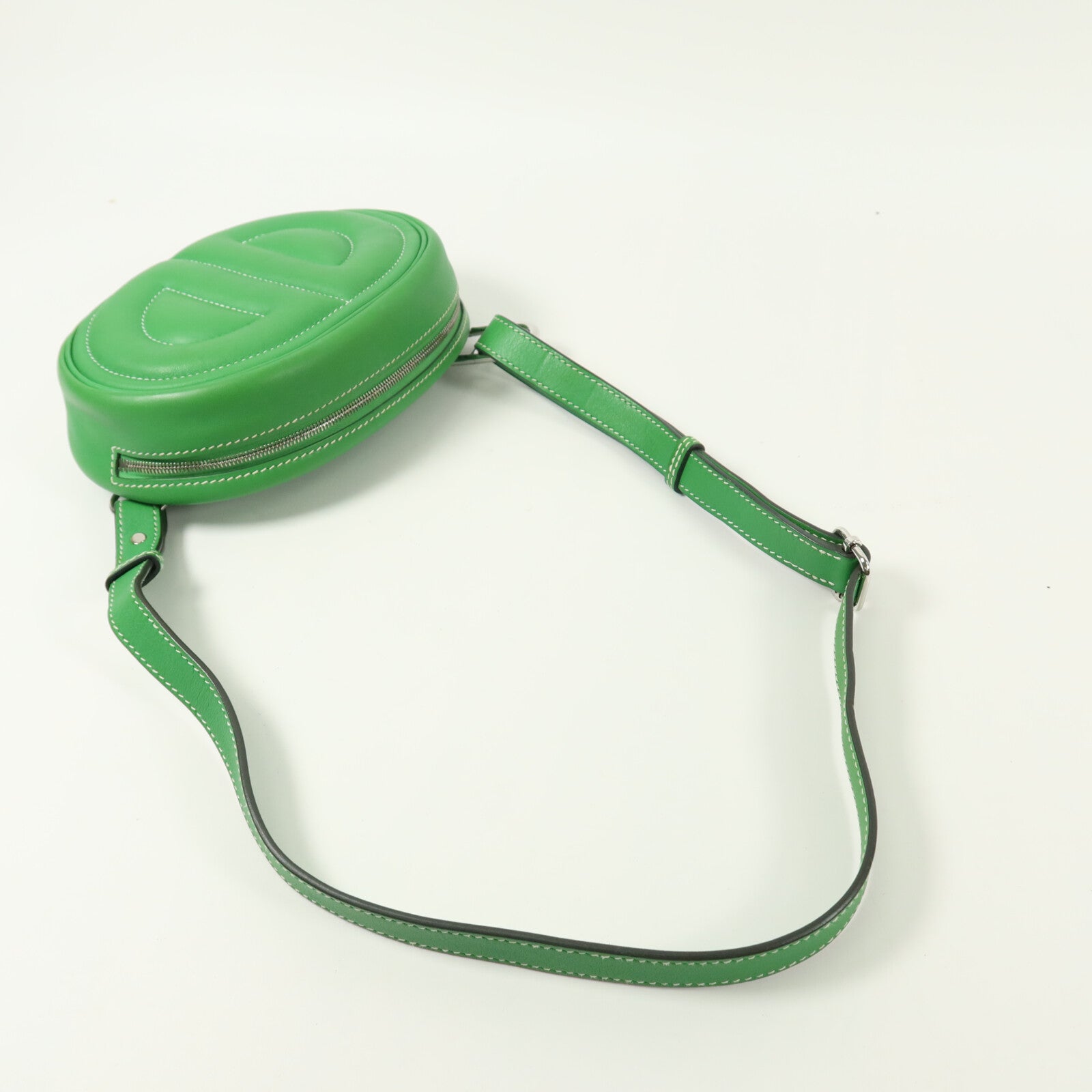 HERMES Swift皮革In The Loop Belt Bag腰包Bamboo/Blue Brume