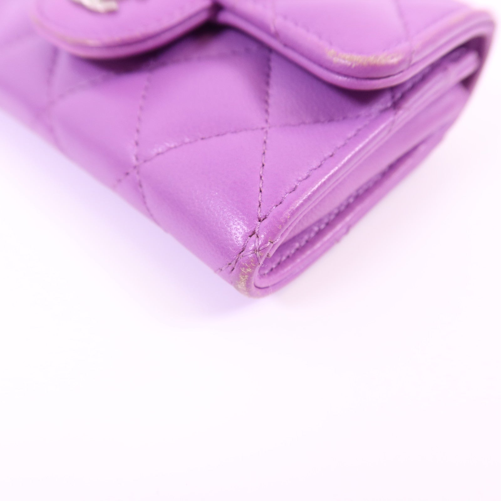 CHANEL 羊皮皮革Card Case銀扣卡片套