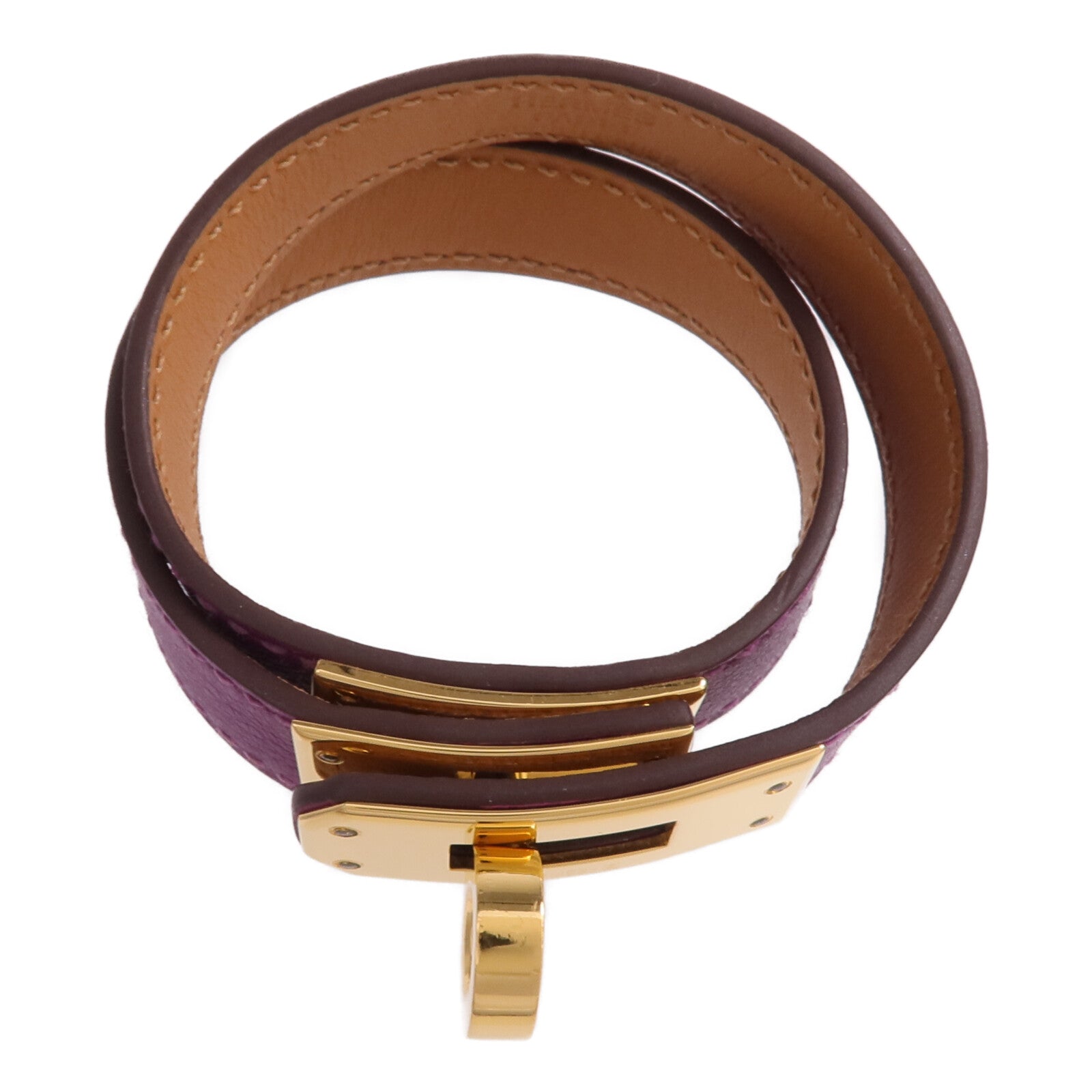 HERMES Swift皮革Kelly Double Tour Bracelet金扣手鐲