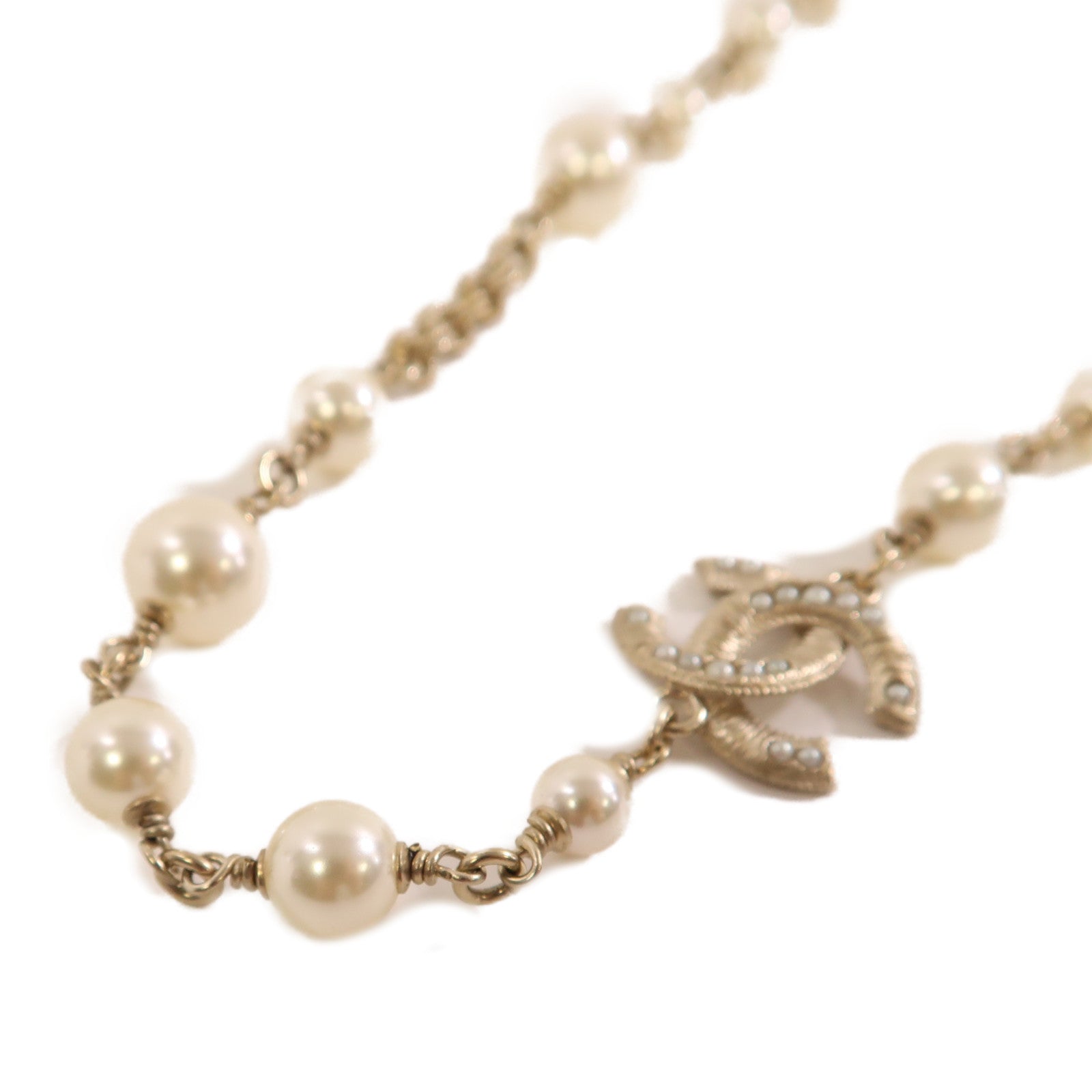 CHANEL 金屬/PVC Pearl Necklace項鍊
