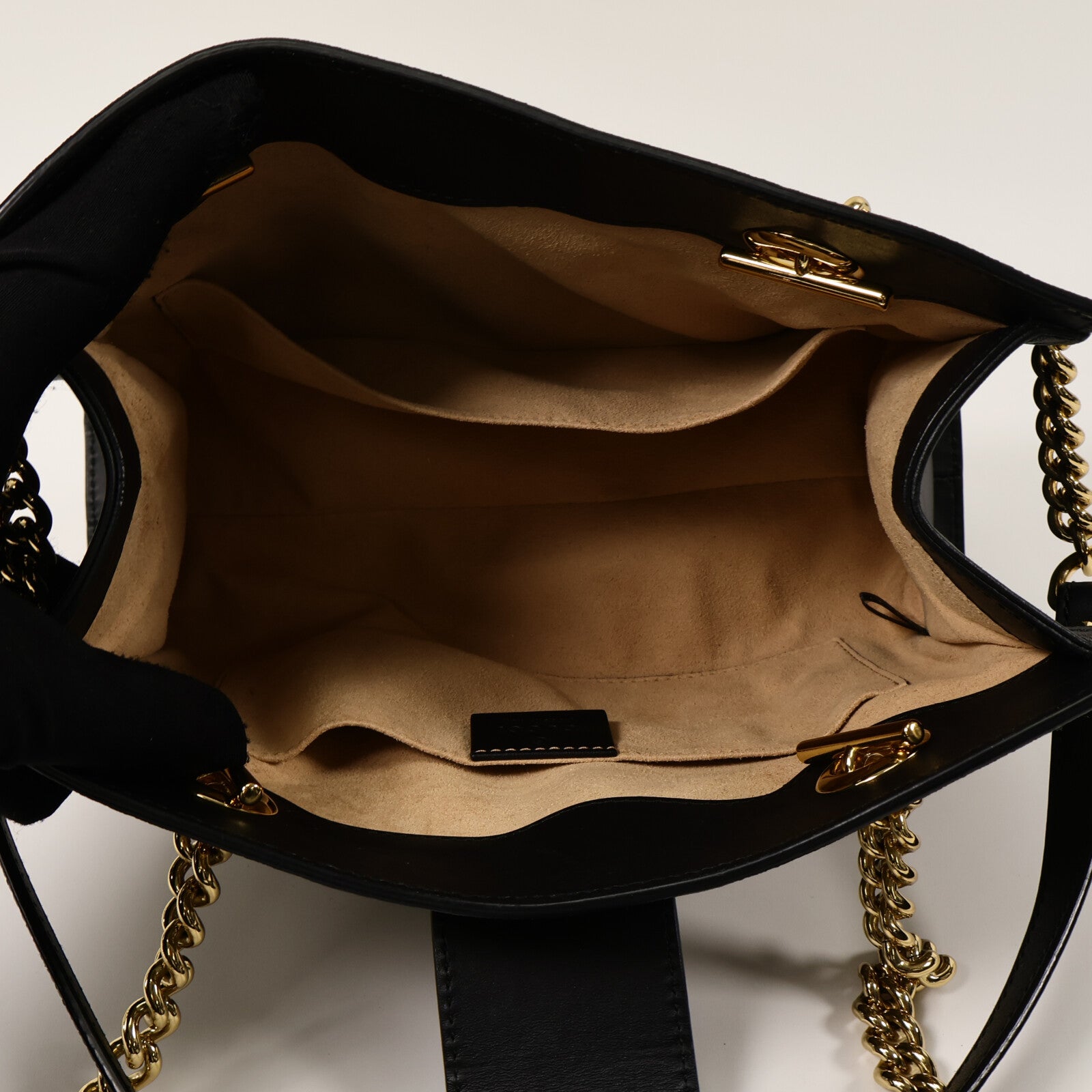 GUCCI 塗層帆布Padlock GG Small鏈帶肩背袋