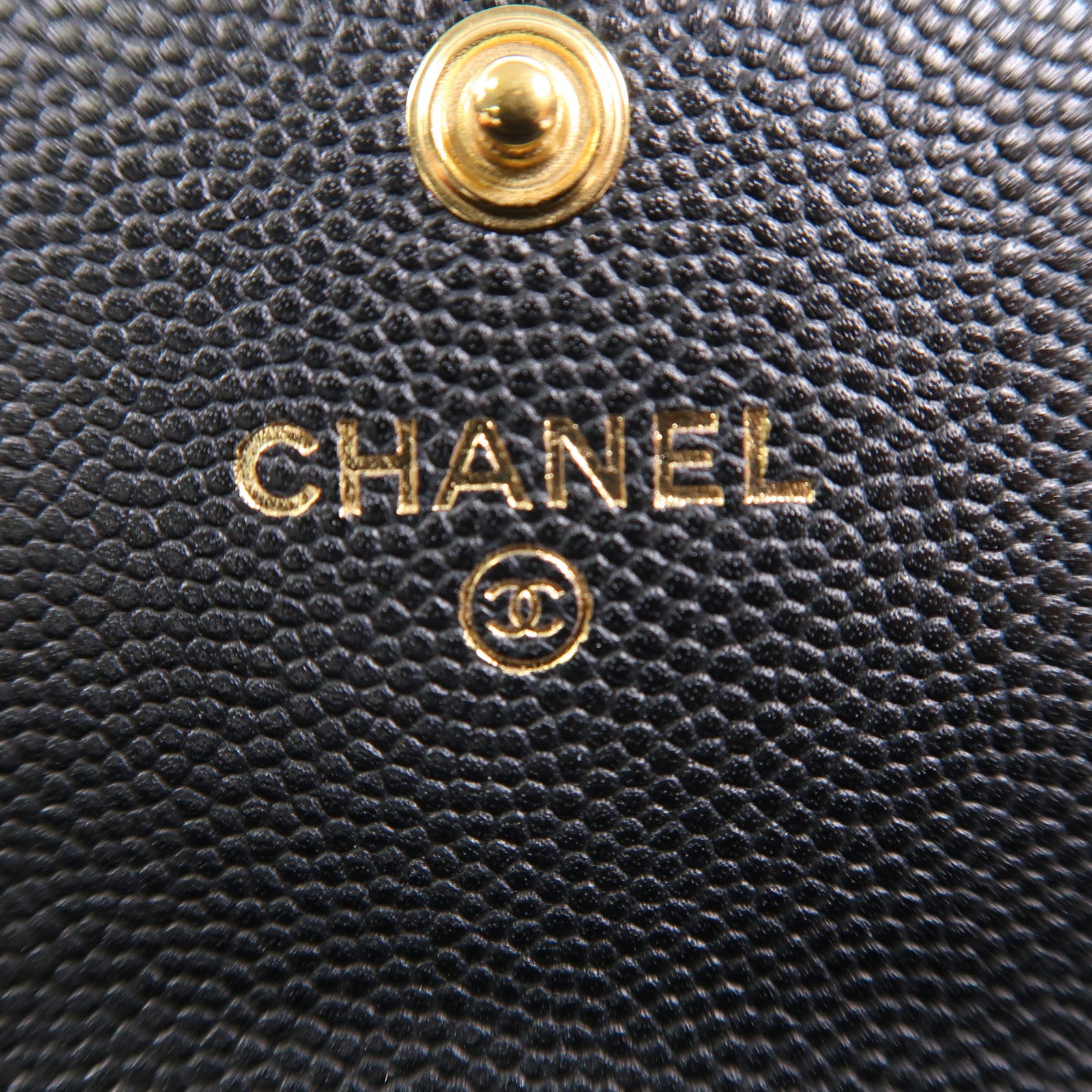 CHANEL 菱格牛皮皮革Boy Long Wallet金扣長錢包黑色