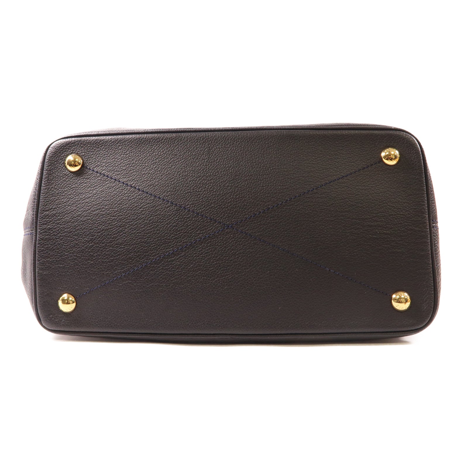 LOUIS VUITTON Monogram Empreinte Citadine GM金扣肩背袋/深藍色