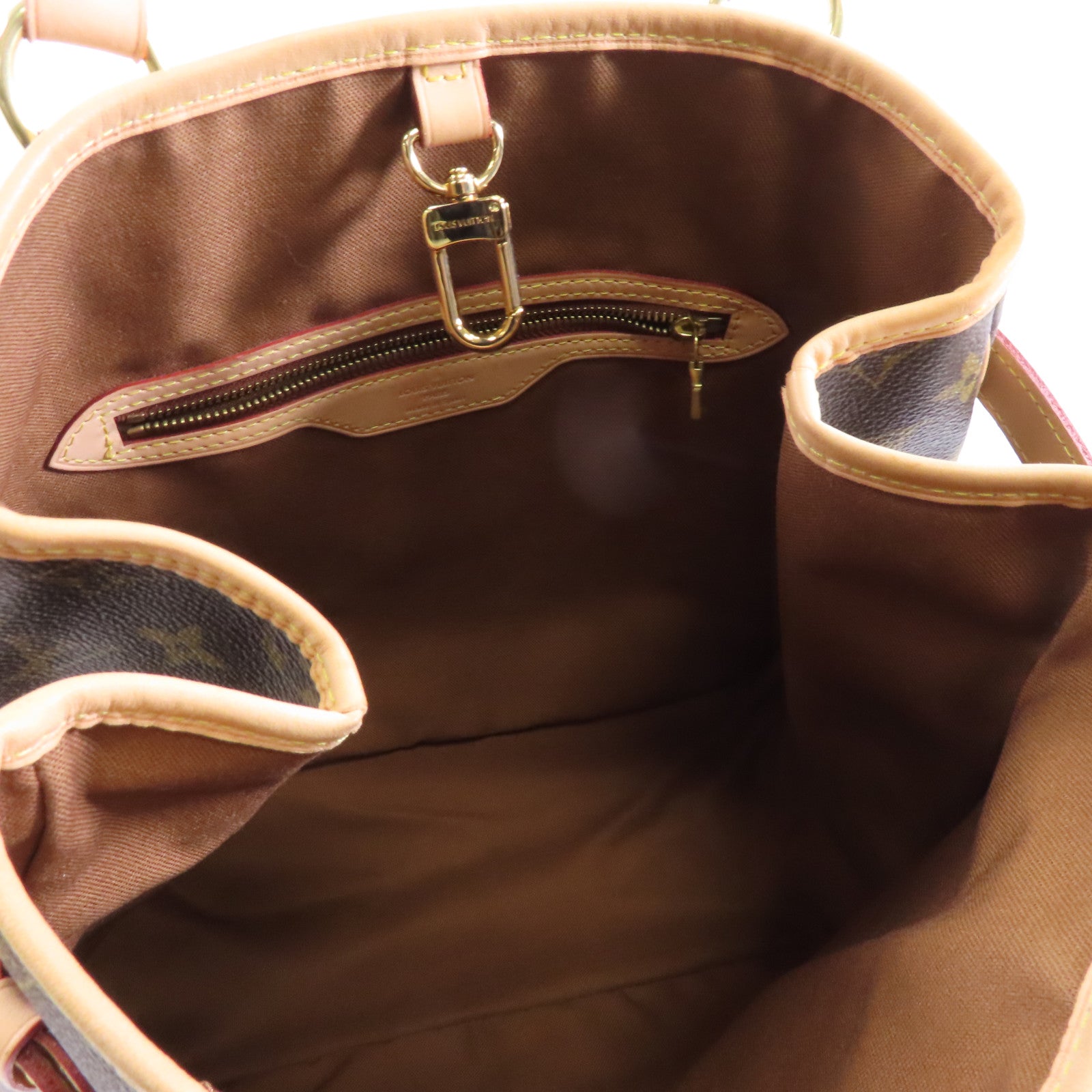 LOUIS VUITTON Monogram Batignolles Vertical金扣手挽袋棕色