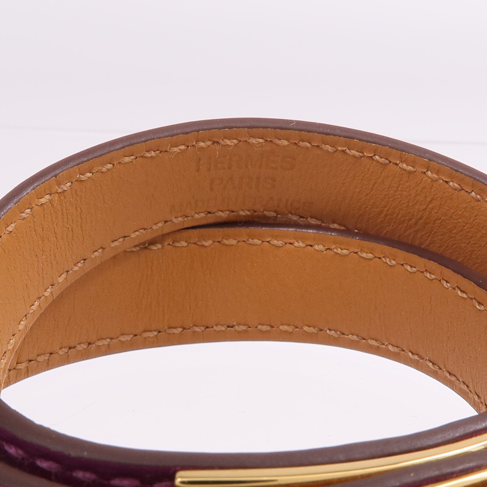 HERMES Swift皮革Kelly Double Tour Bracelet金扣手鐲