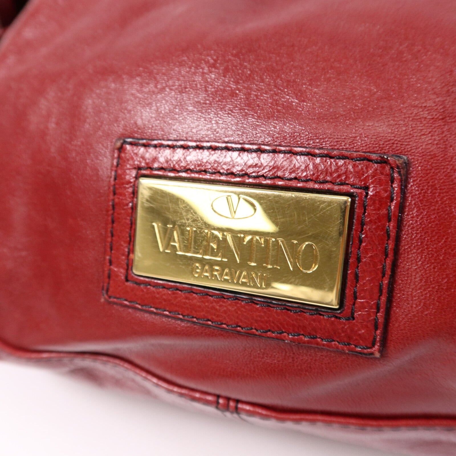 Valentino 牛皮皮革Shoulder Bag金扣肩背袋