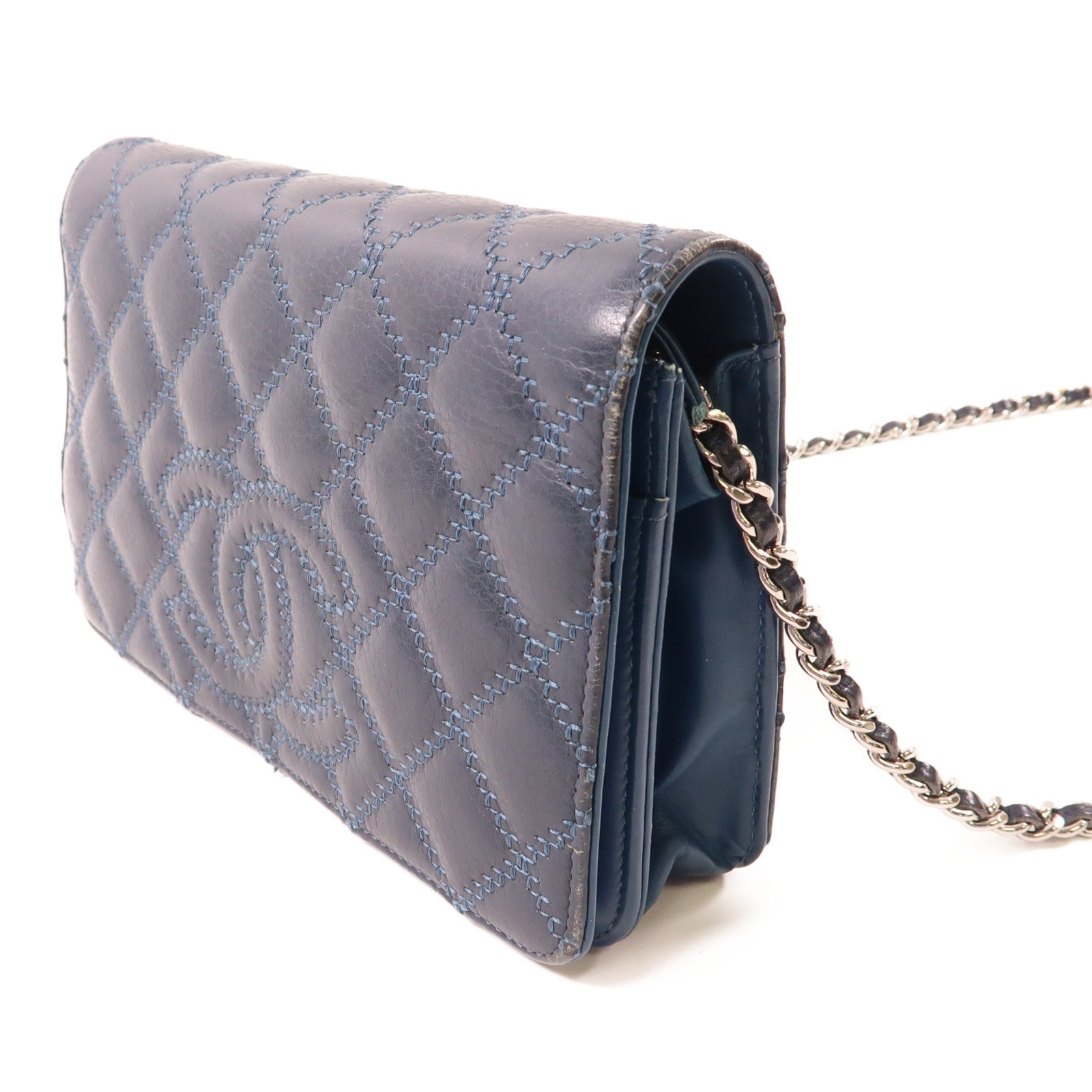 CHANEL 牛皮皮革WOC Wallet On Chain銀扣鏈帶肩背袋
