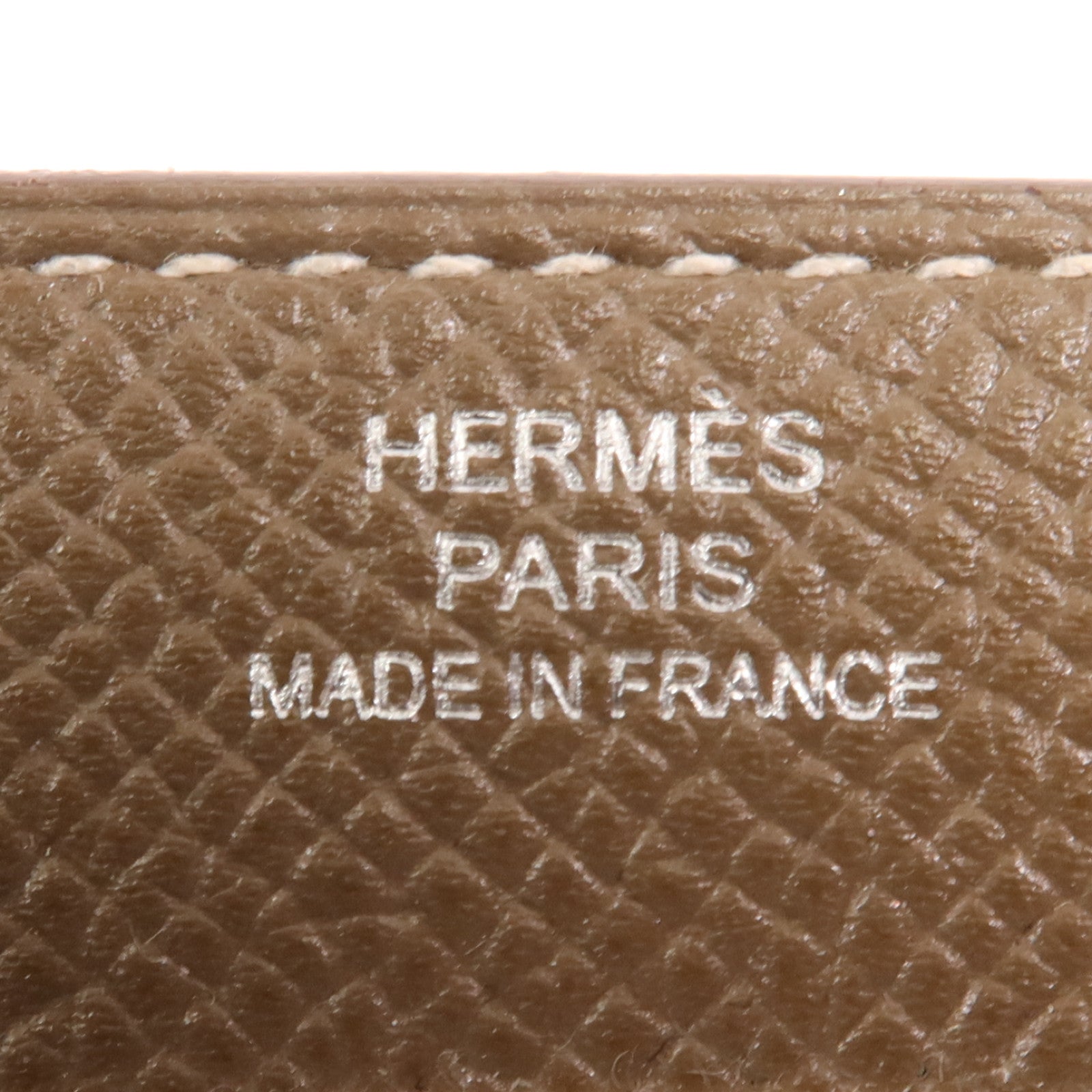 HERMES Epsom皮革Kelly Wallet銀扣長錢包Etoupe