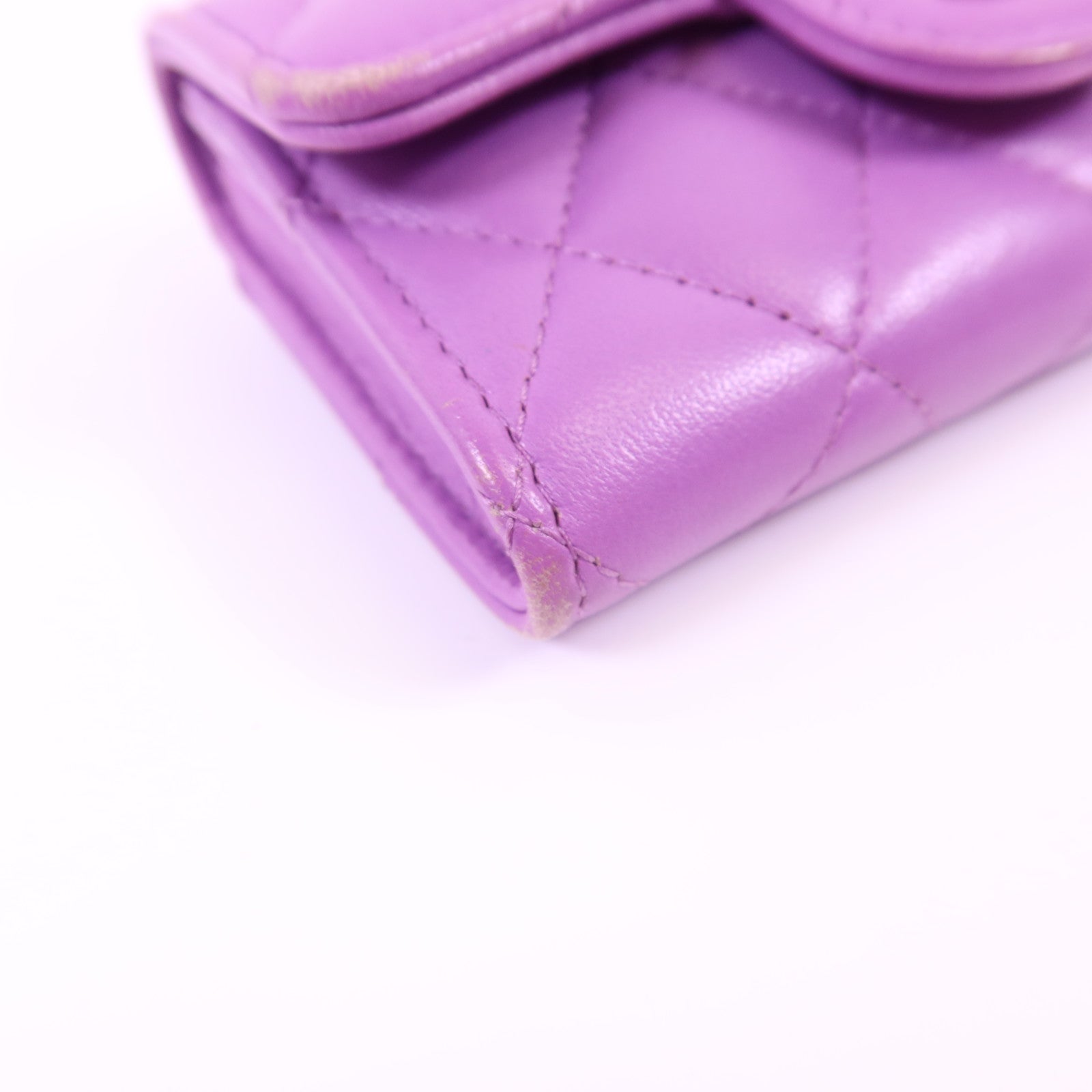 CHANEL 羊皮皮革Card Case銀扣卡片套