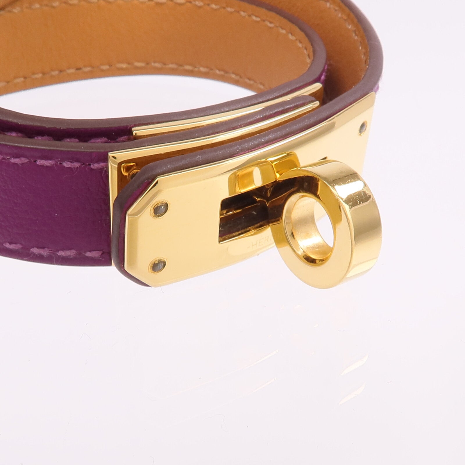 HERMES Swift皮革Kelly Double Tour Bracelet金扣手鐲