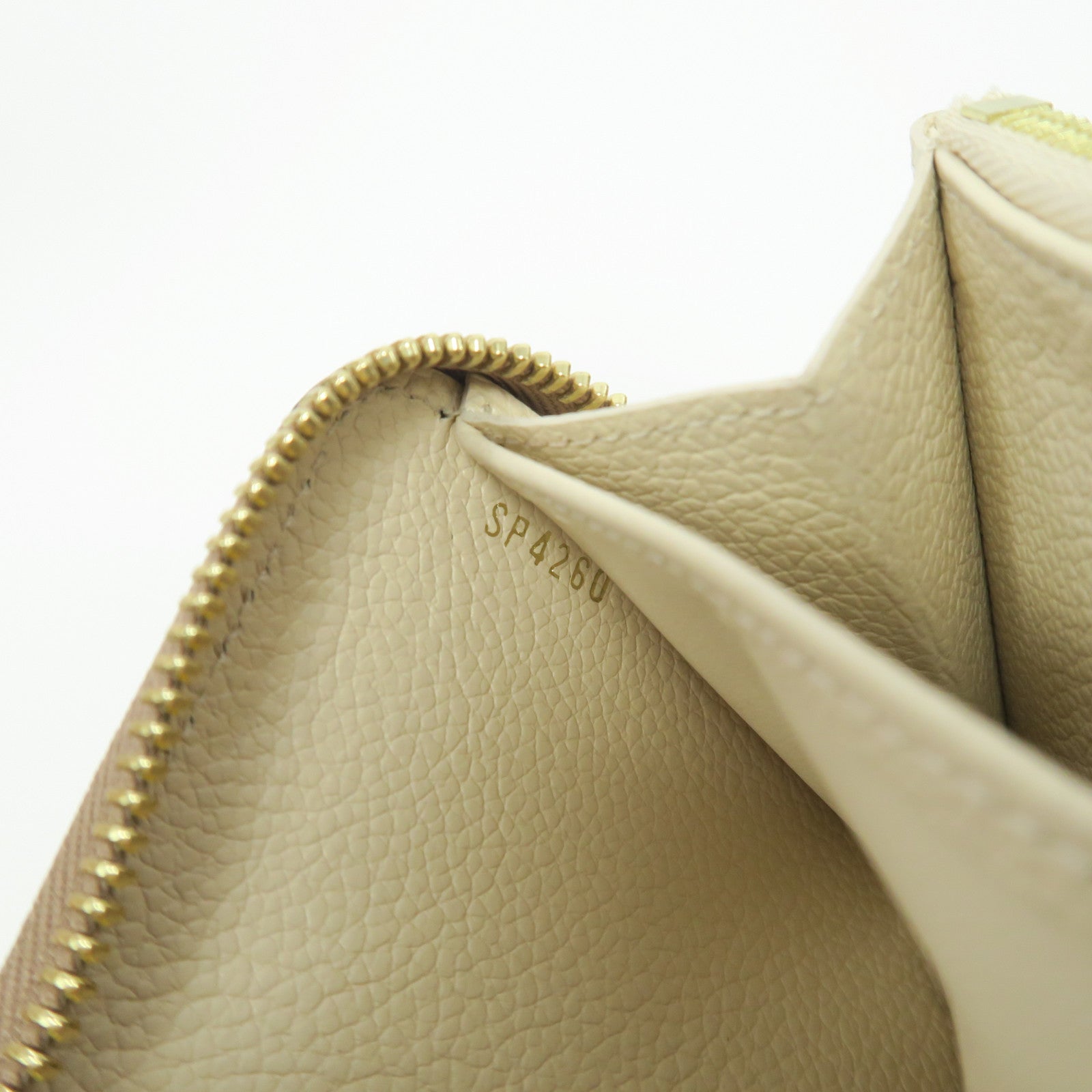 LOUIS VUITTON Monogram Empreinte Long Wallet金扣長錢包白色/啡色