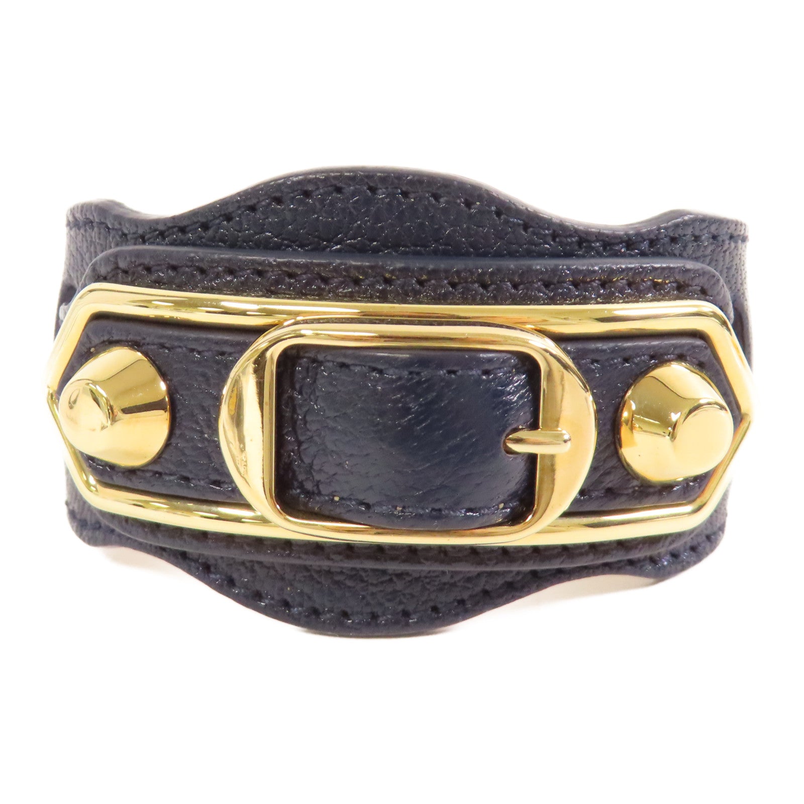 BALENCIAGA 牛皮皮革Bracelet/Bangle金扣深藍色