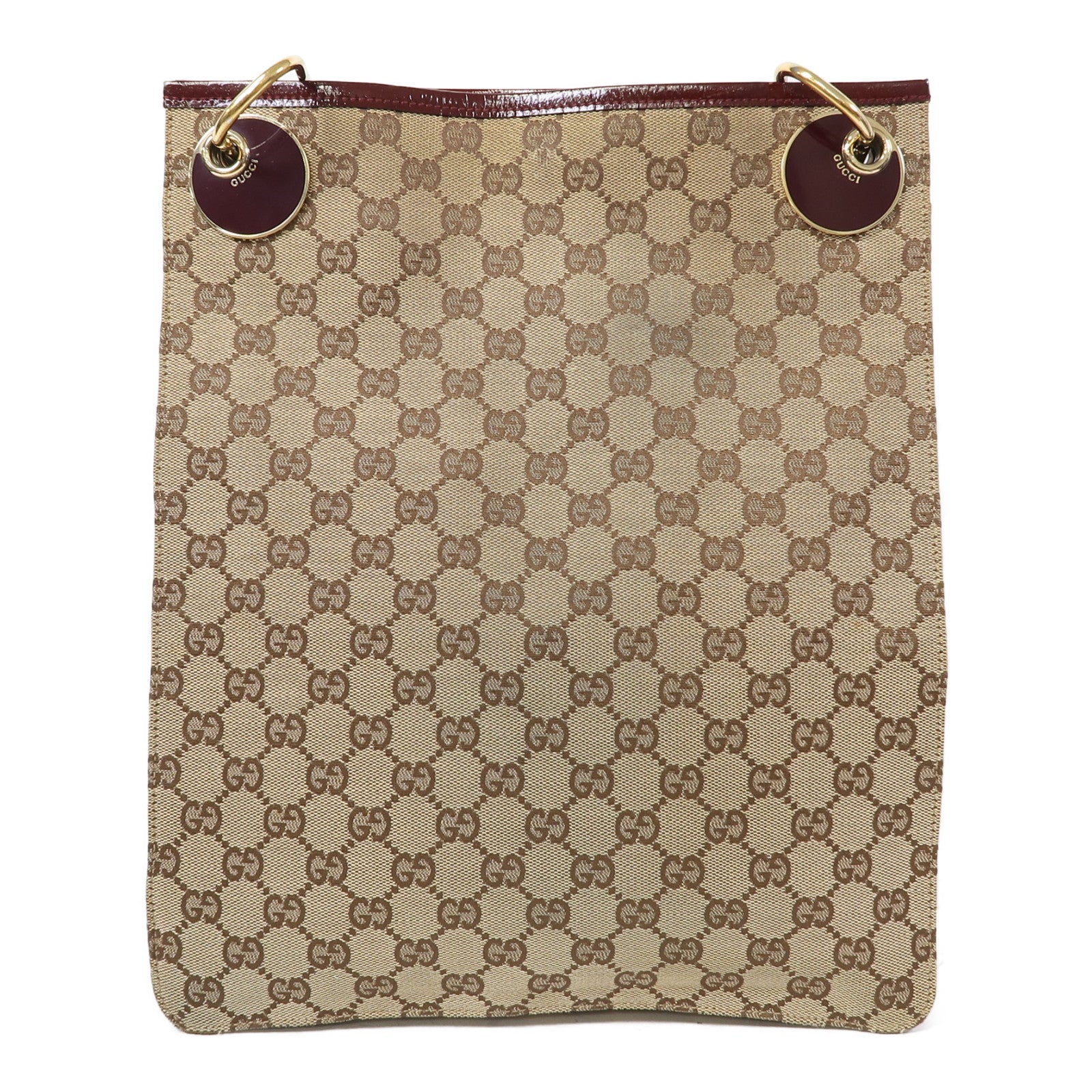 GUCCI 帆布Shoulder Bag金扣肩背袋啡色