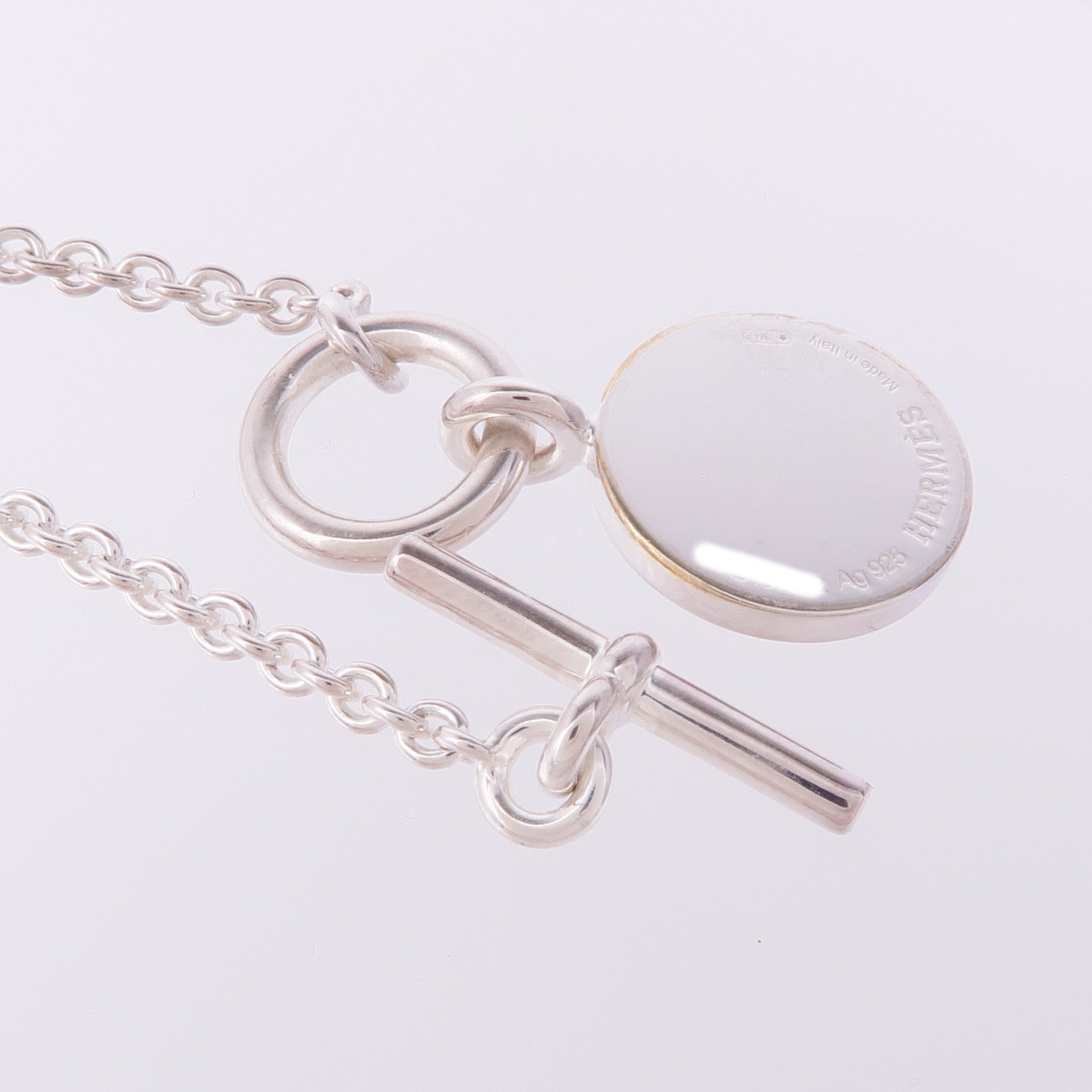 HERMES 925純銀Amulettes Hermès Ex-Libris Pendant項鍊