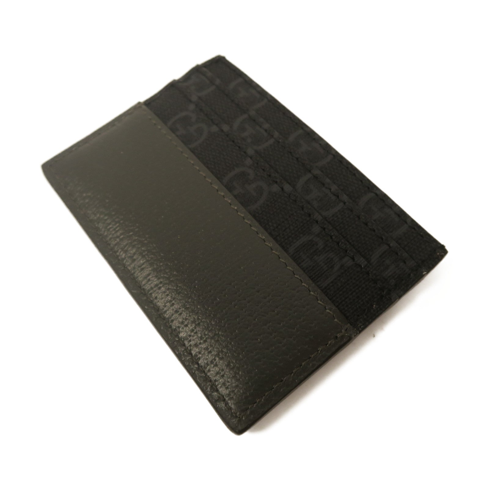 GUCCI 【激減優惠】帆布/皮革Card Case卡片套黑色