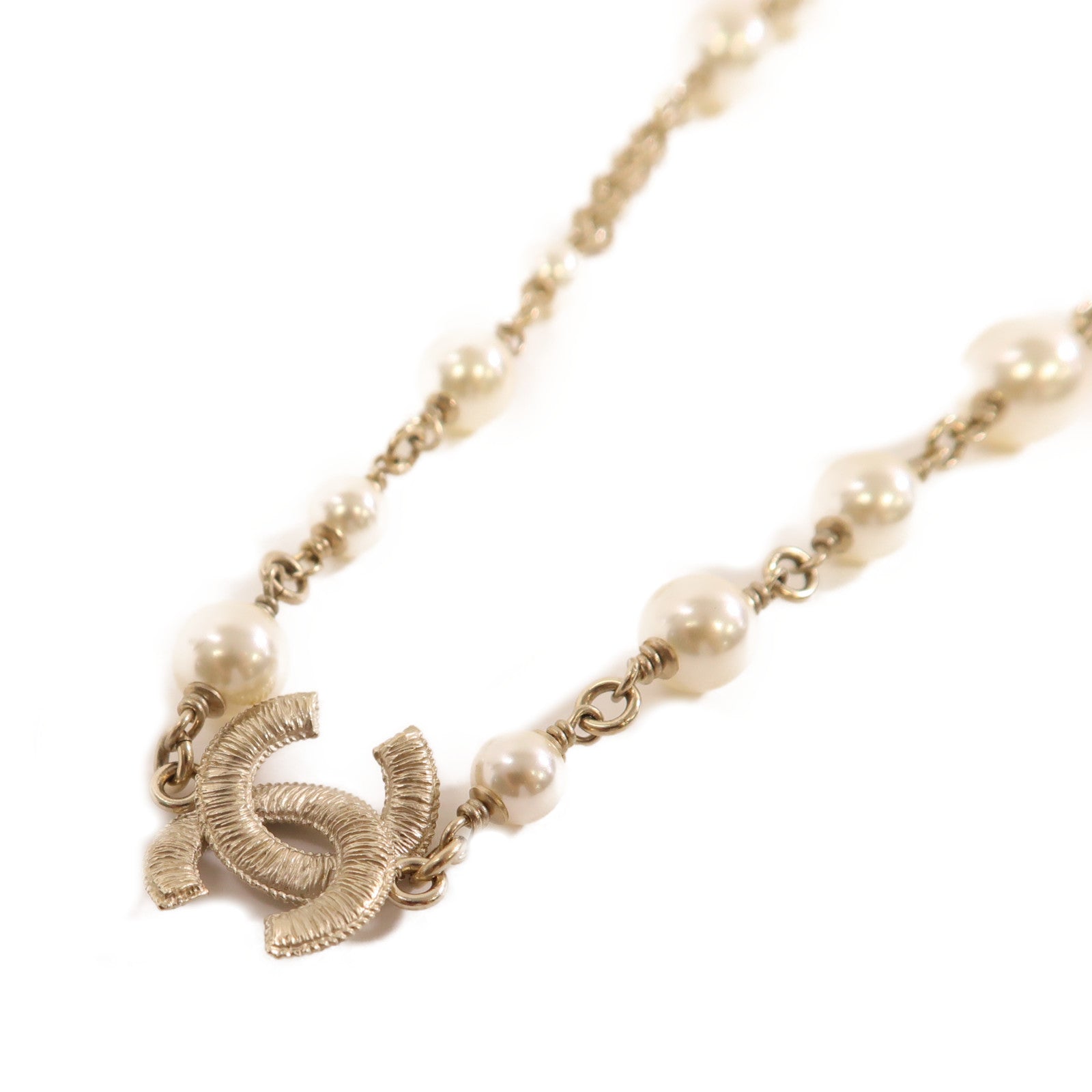 CHANEL 金屬/PVC Pearl Necklace項鍊
