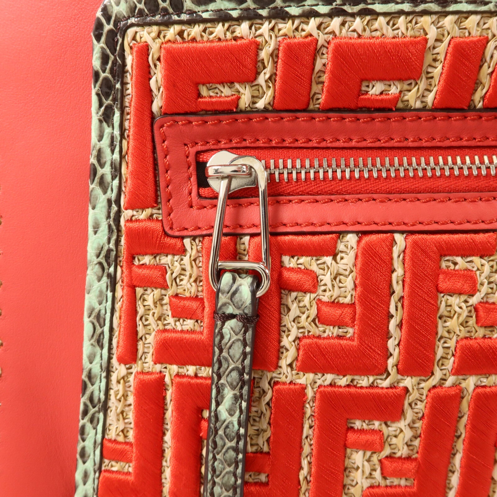 FENDI 牛皮/蛇皮皮革Runaway手挽肩背兩用袋