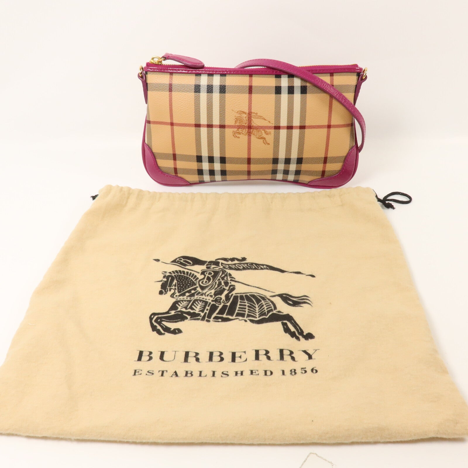 BURBERRY 塗層帆布/牛皮皮革Shoulder Bag肩背袋