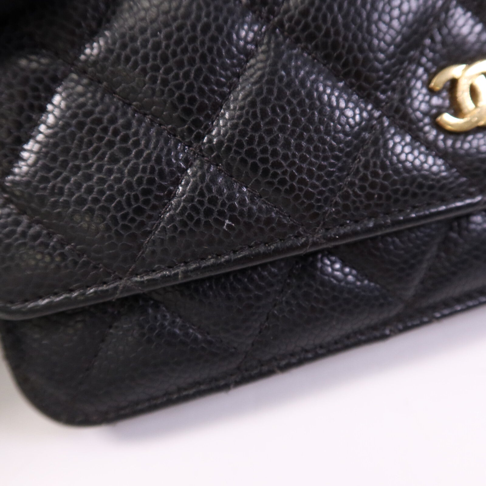 CHANEL 牛皮皮革WOC Wallet On Chain金扣鏈帶肩背袋