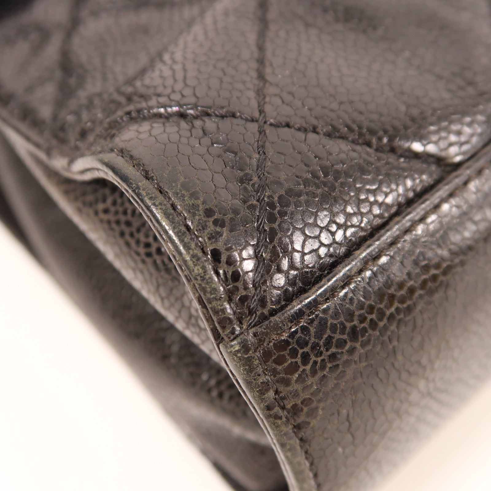 CHANEL 牛皮皮革Chain Shoulder Bag銀扣鏈帶肩背袋