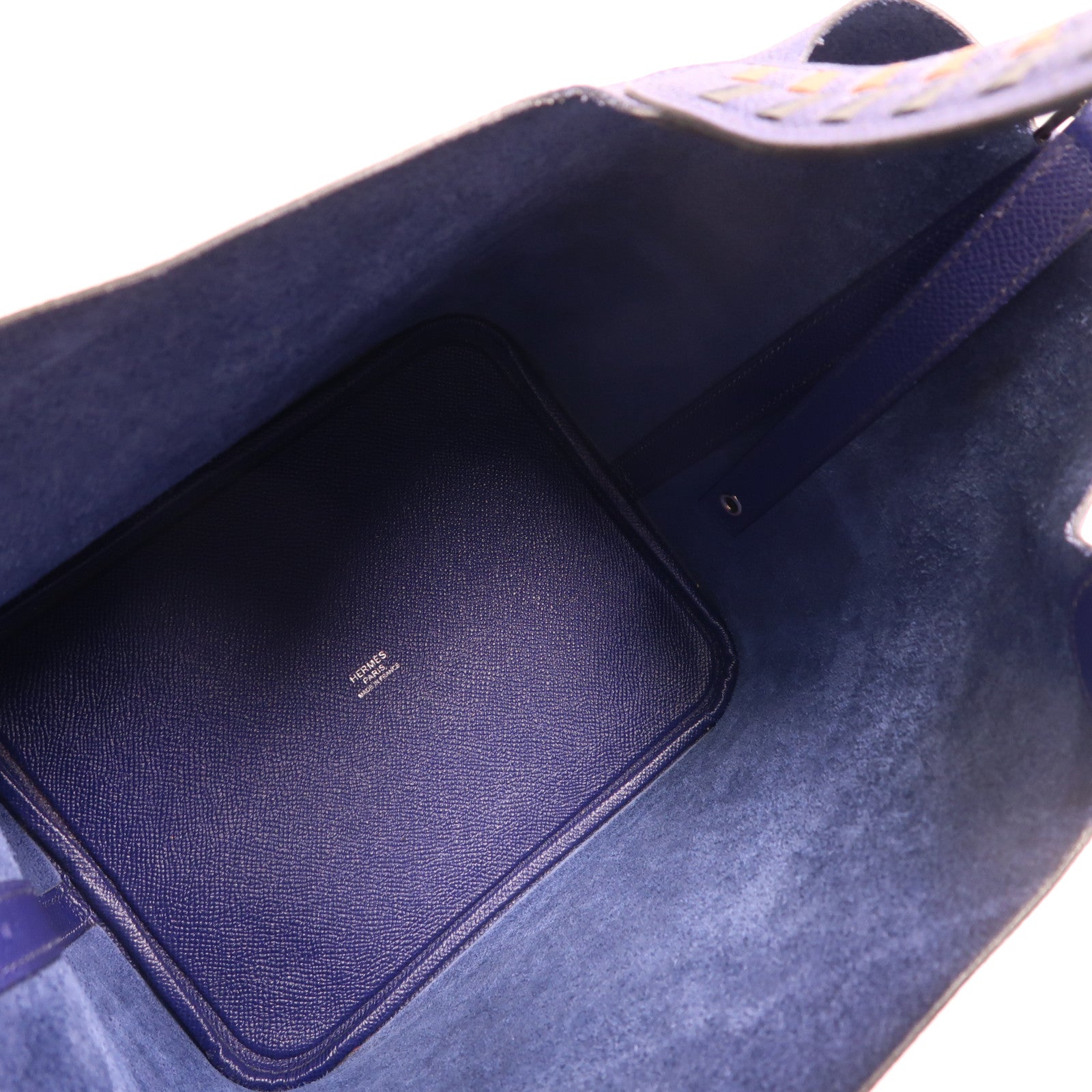 HERMES Epsom皮革Picotin MM銀扣手挽袋Bleu Encre