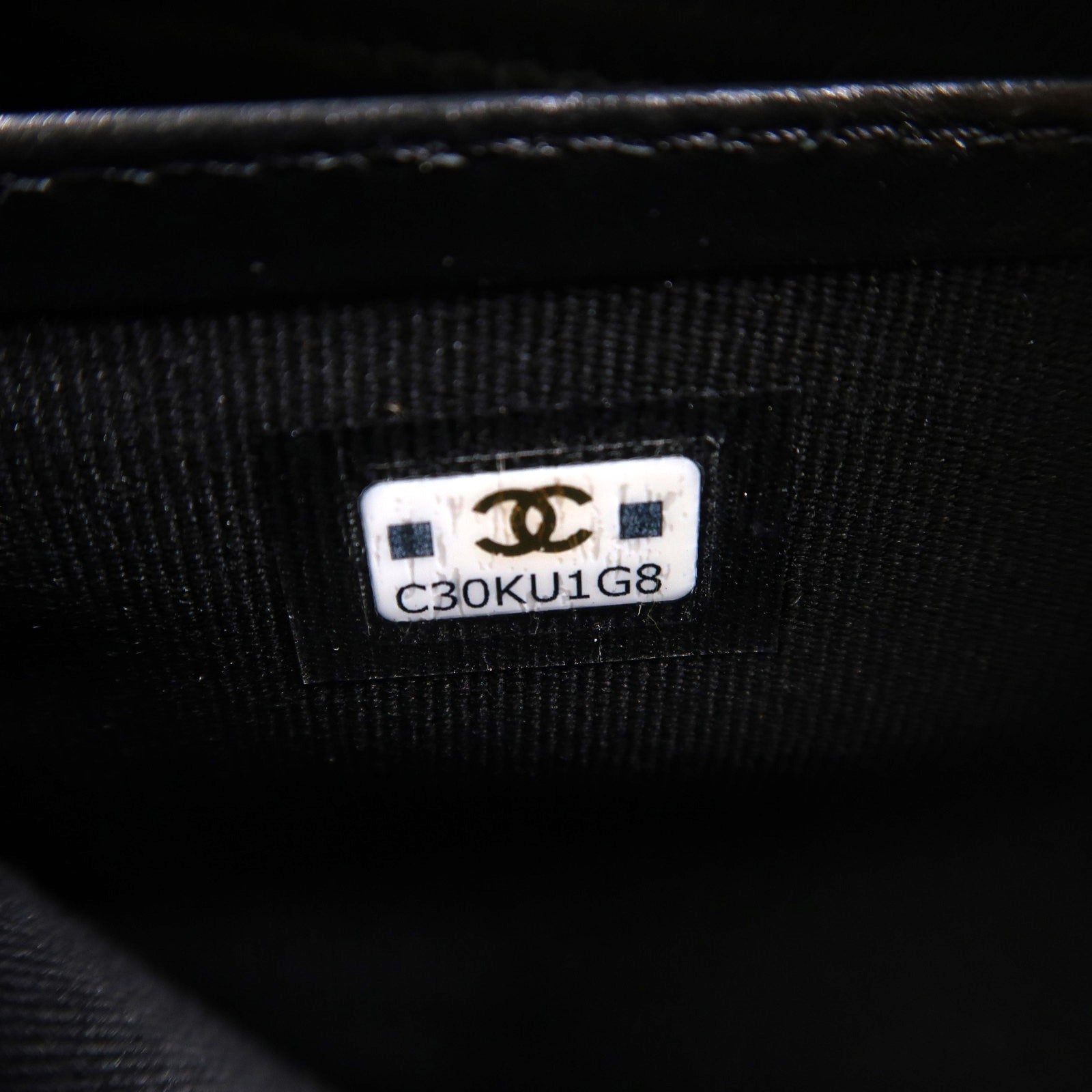 CHANEL 菱格牛皮皮革Boy Long Wallet金扣長錢包黑色