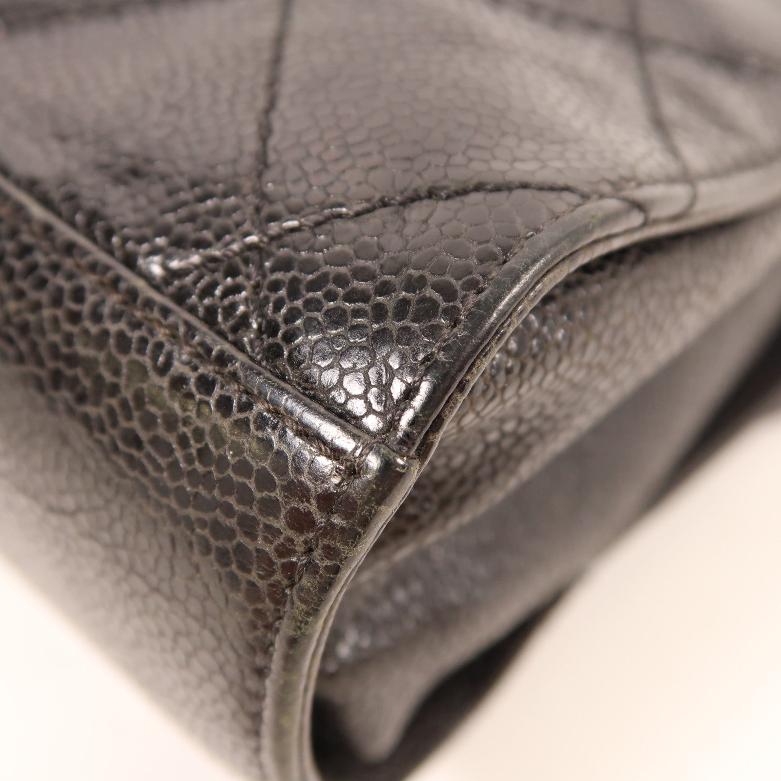 CHANEL 牛皮皮革Chain Shoulder Bag銀扣鏈帶肩背袋