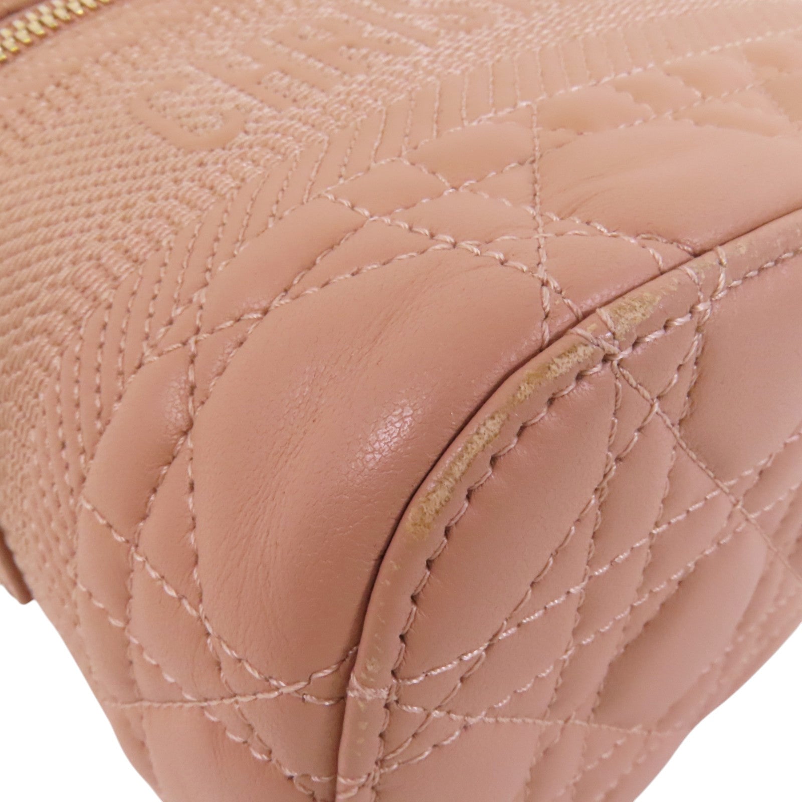 Dior 帆布/牛皮皮革Vanity Bag金扣手挽袋