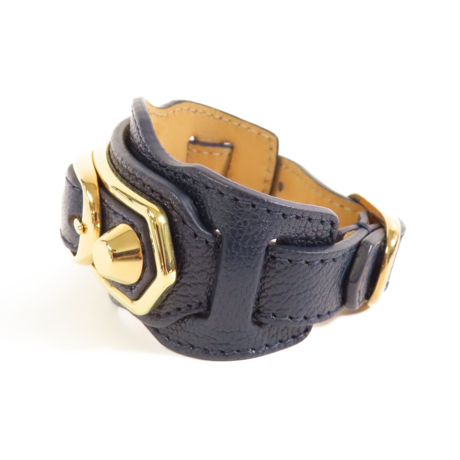 BALENCIAGA 牛皮皮革Bracelet/Bangle金扣深藍色