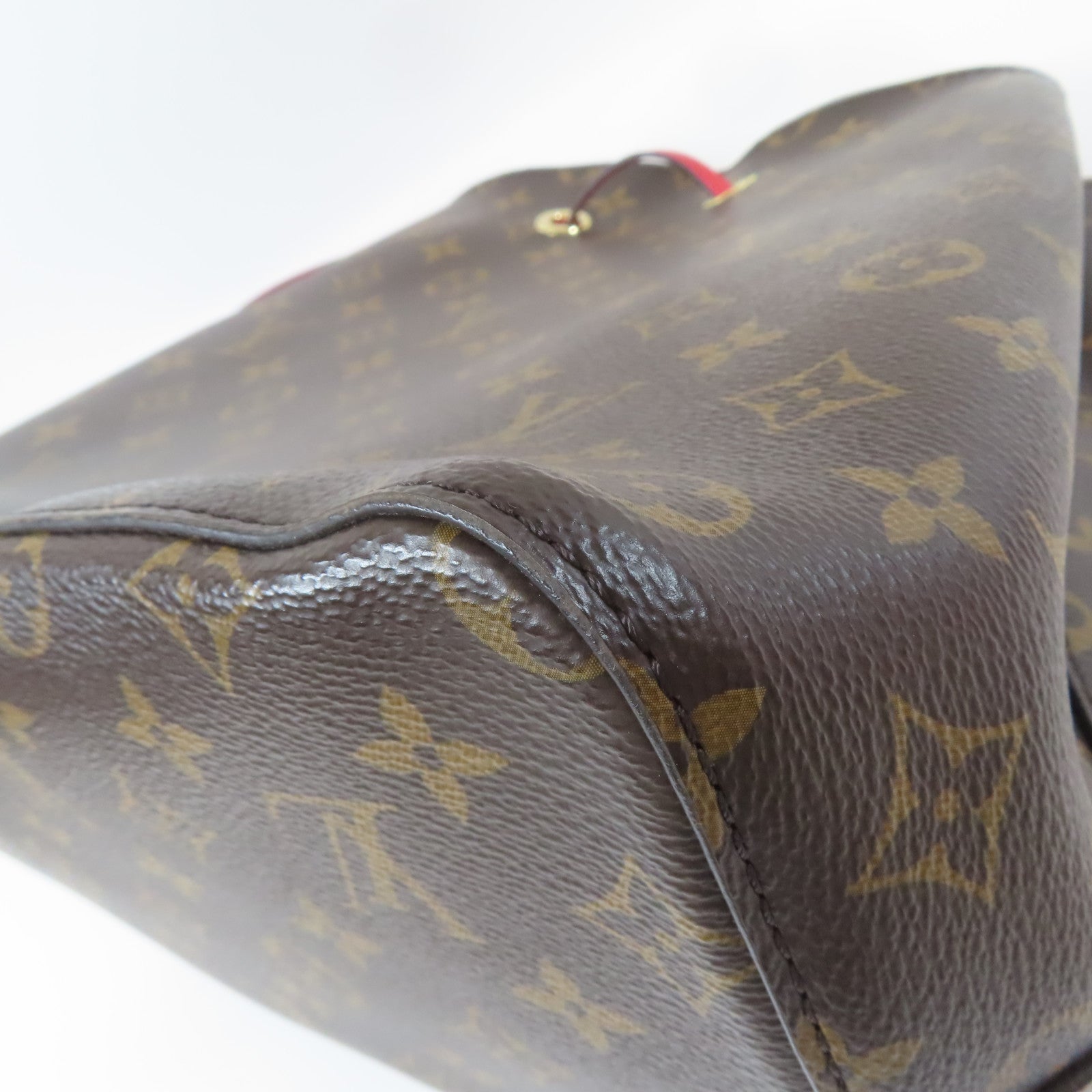 LOUIS VUITTON Monogram Neo Noe MM金扣肩背袋紅色/啡色