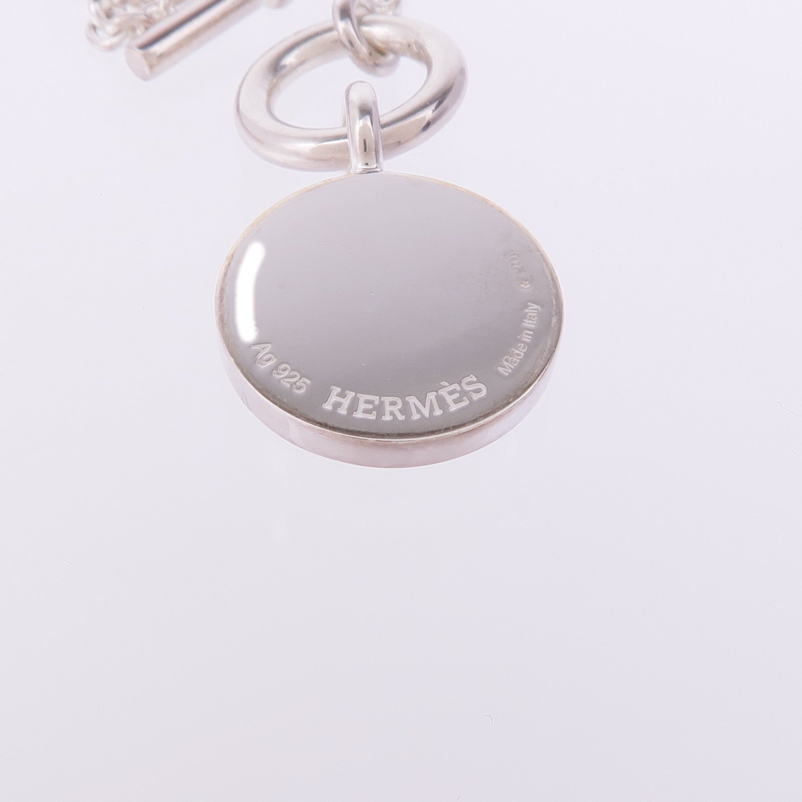 HERMES 925純銀Amulettes Hermès Ex-Libris Pendant項鍊