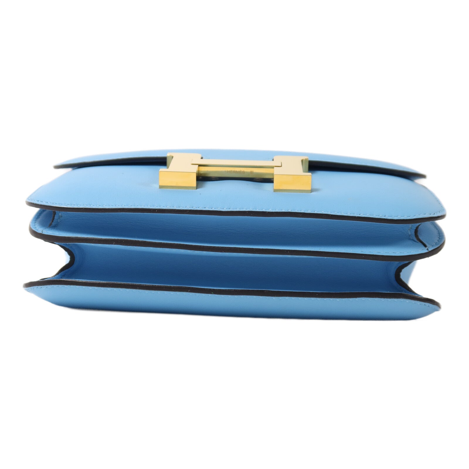 HERMES Swift皮革Constance Mini肩背袋Celeste