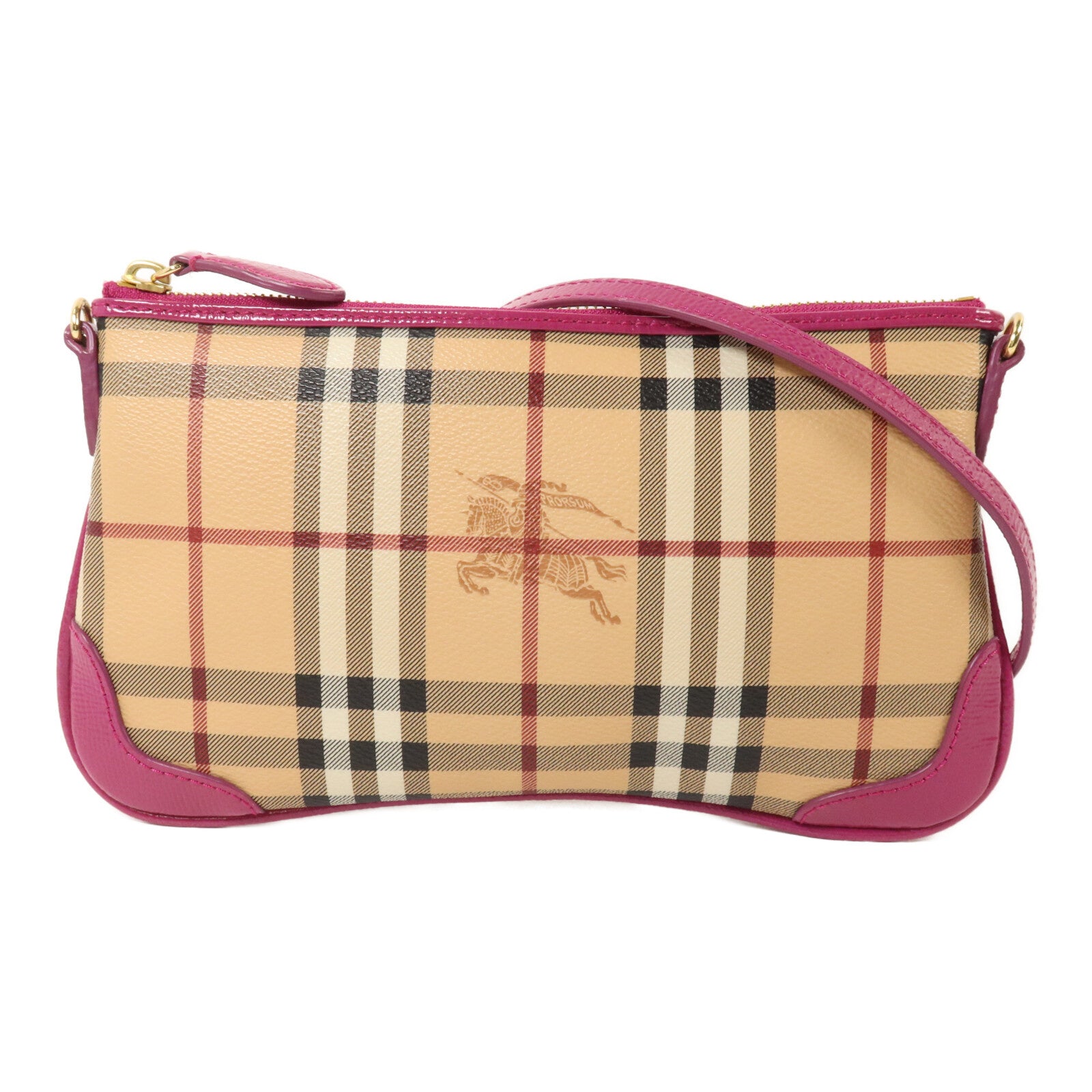BURBERRY 塗層帆布/牛皮皮革Shoulder Bag肩背袋