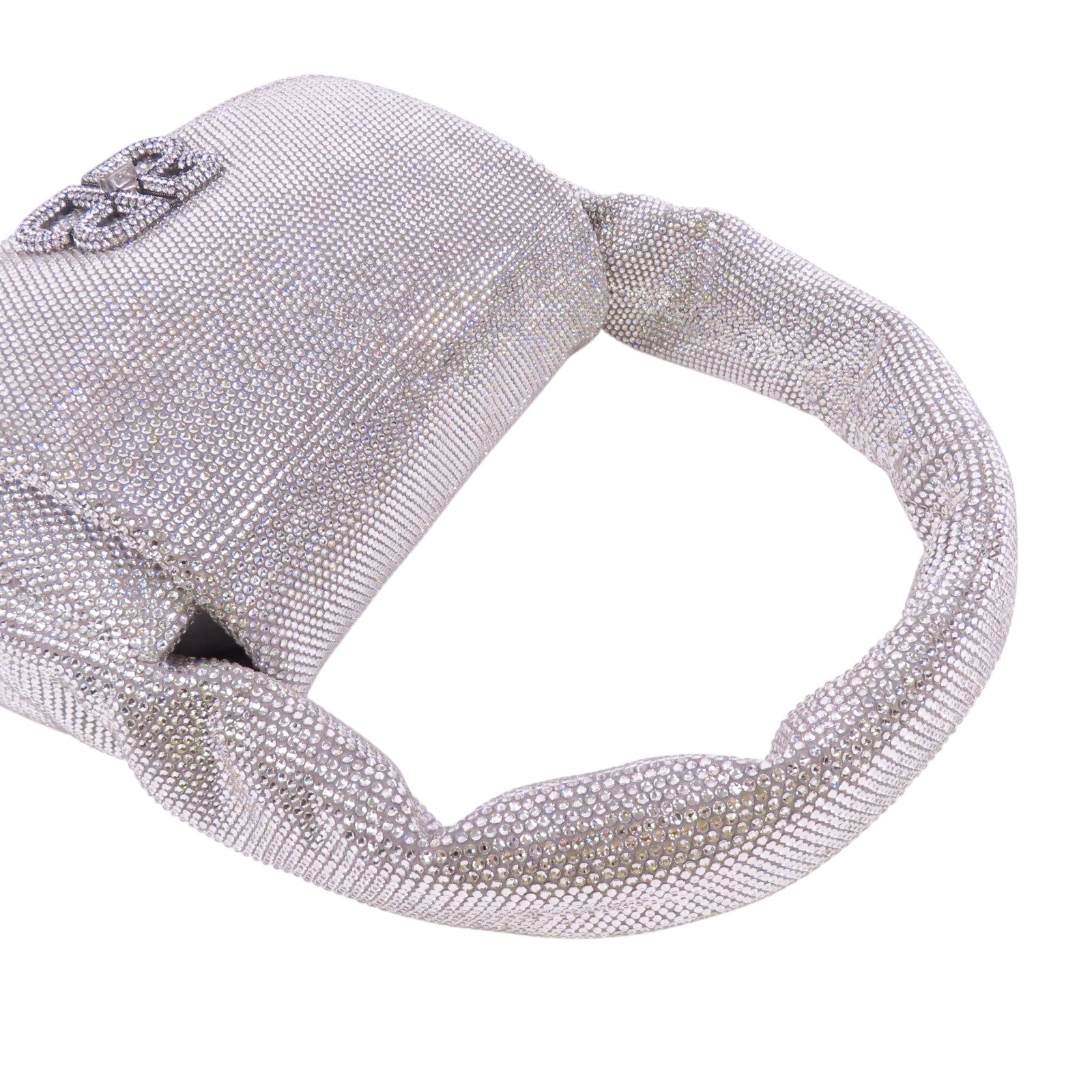 BALENCIAGA 水鑽Monaco Small Bag銀扣肩背袋