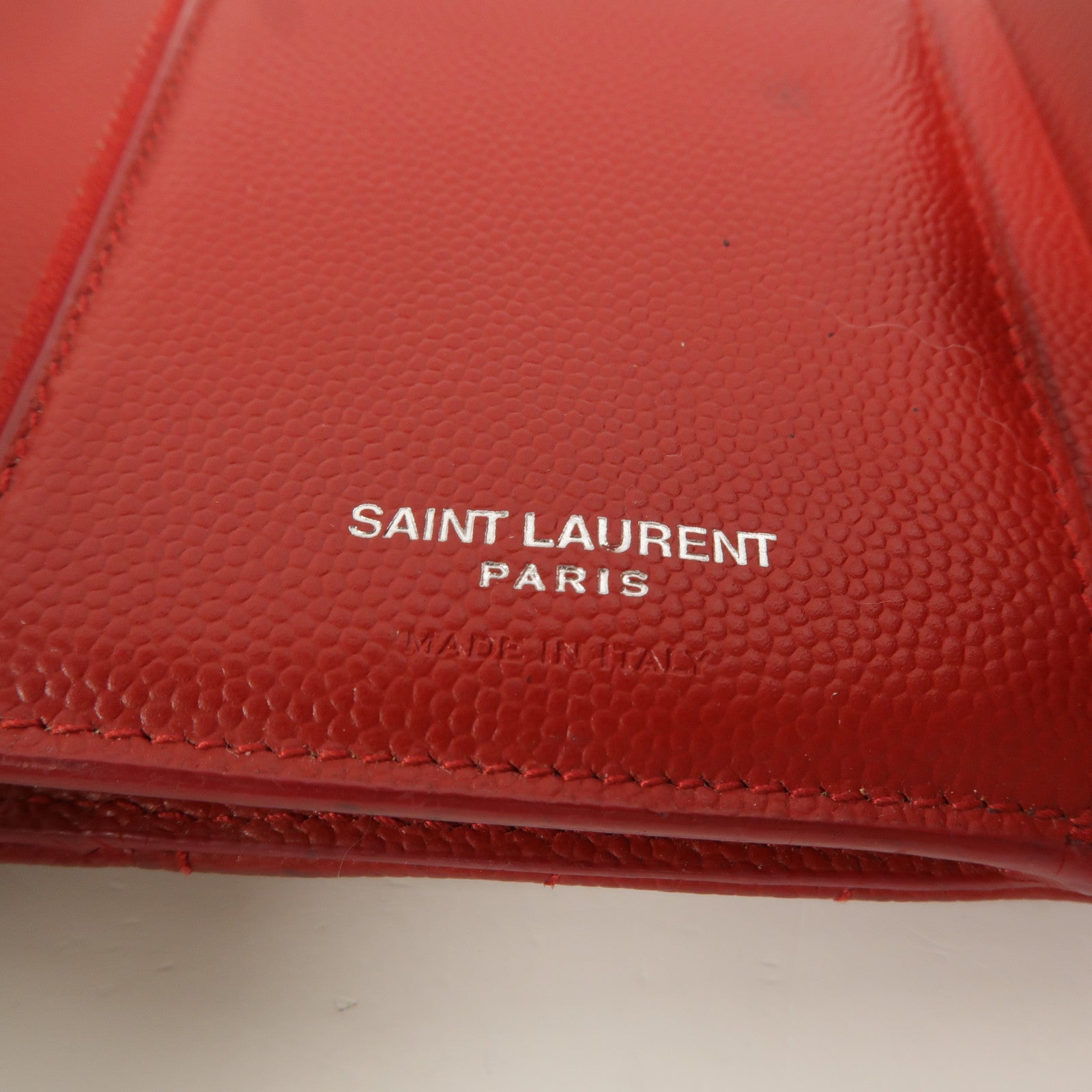 SAINT LAURENT 羊皮皮革Cassandre Compact Tri Fold錢包