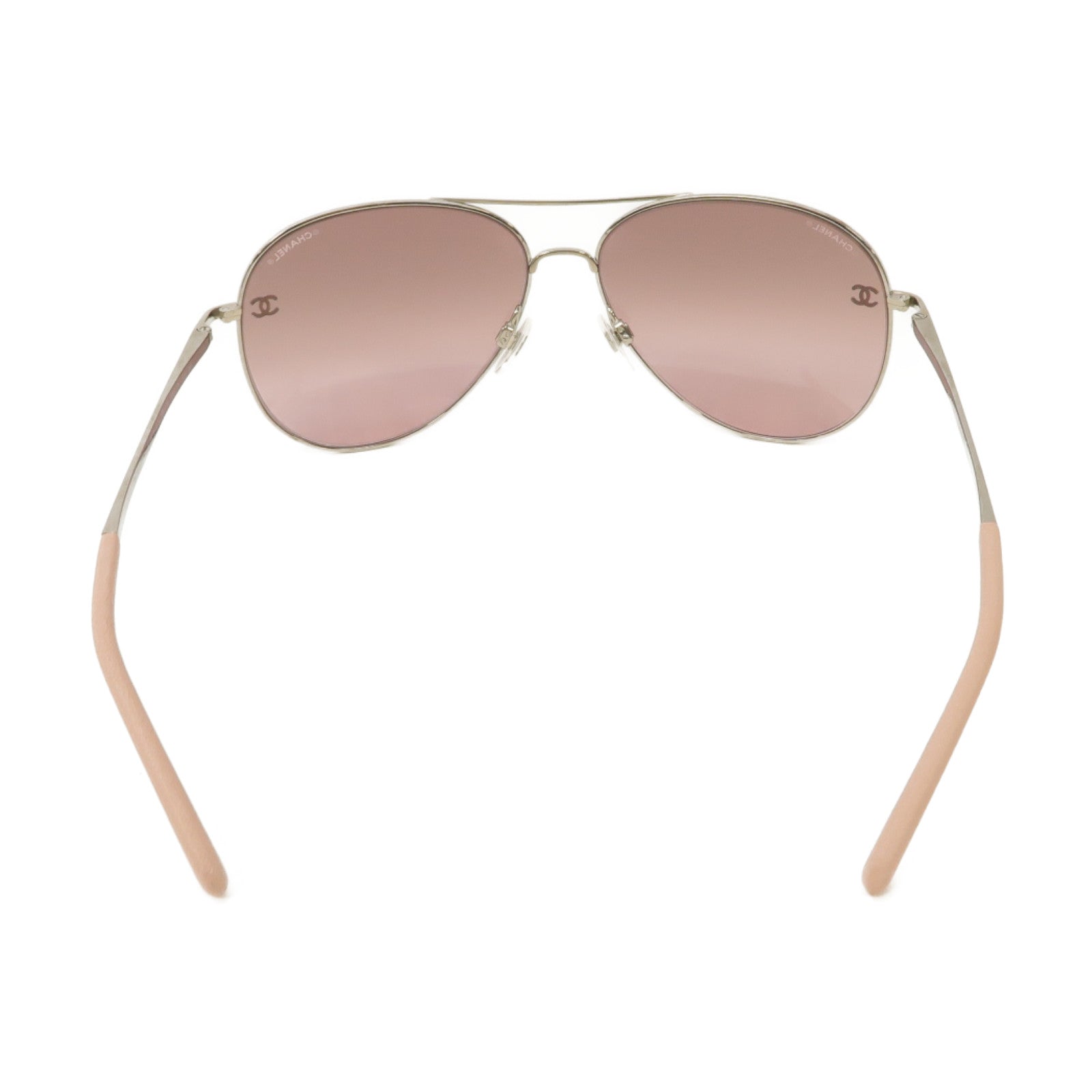 CHANEL PVC/金屬Sunglasses太陽眼鏡粉紅色/銀色