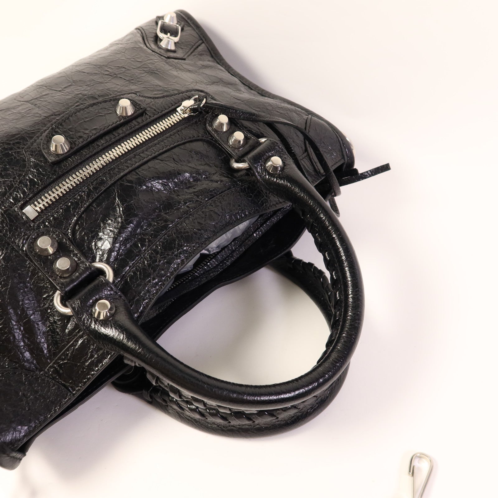 BALENCIAGA 羊皮皮革Le City Small Bag銀扣手挽肩背兩用袋