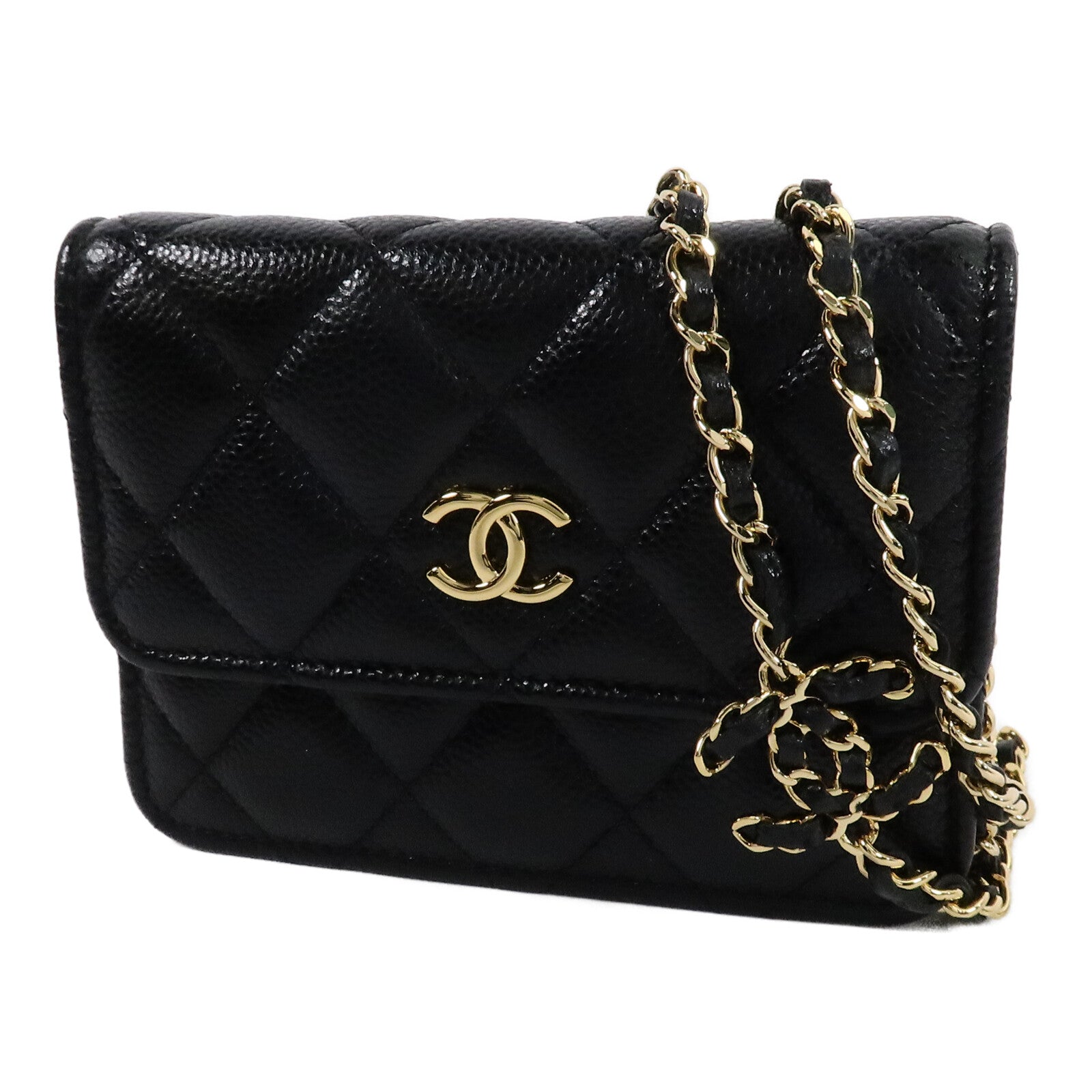 CHANEL 牛皮皮革Mini Walllet On Chain鏈帶肩背袋