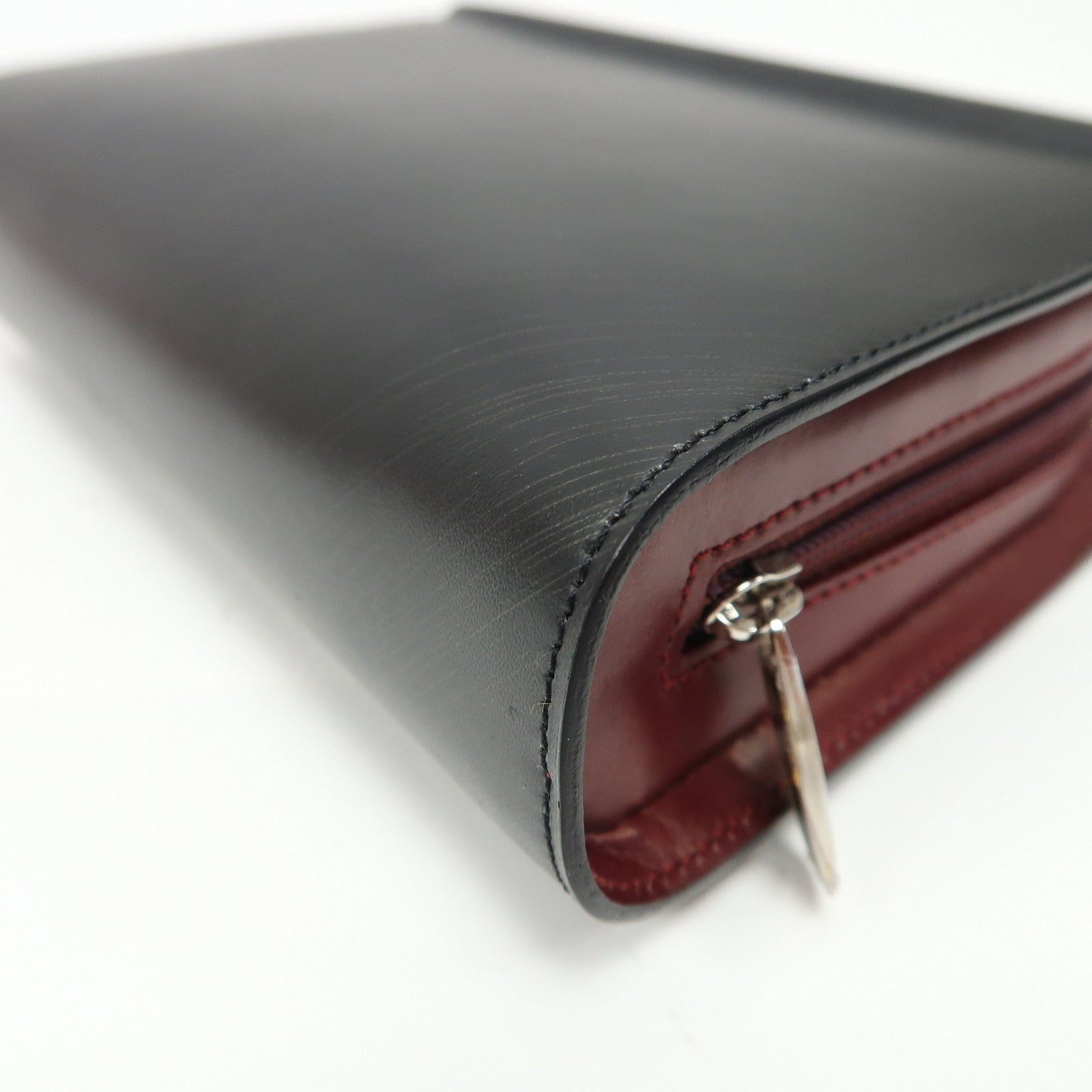 CARTIER 皮革Hand Bag金扣手挽袋黑色