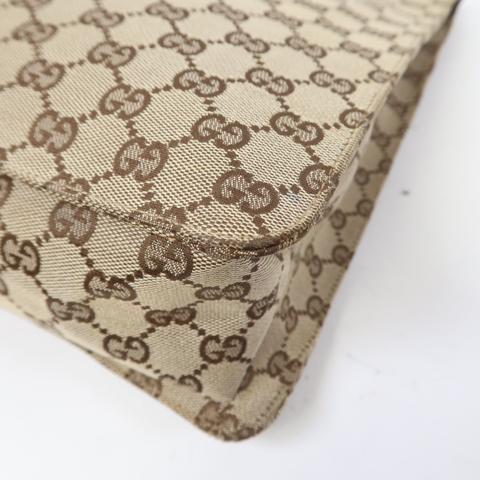 GUCCI 帆布Shoulder Bag金扣肩背袋啡色